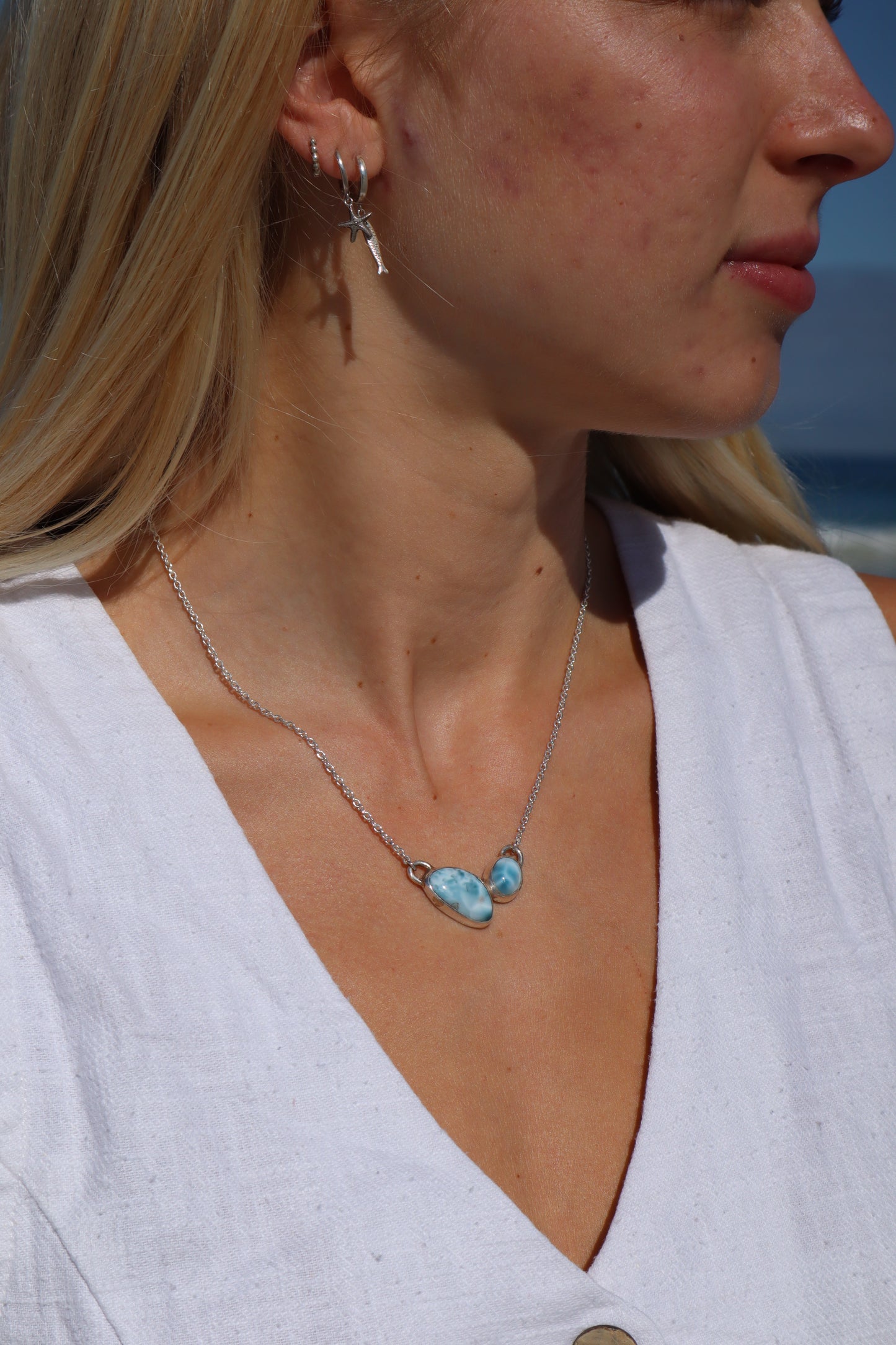 Double Larimar Necklace