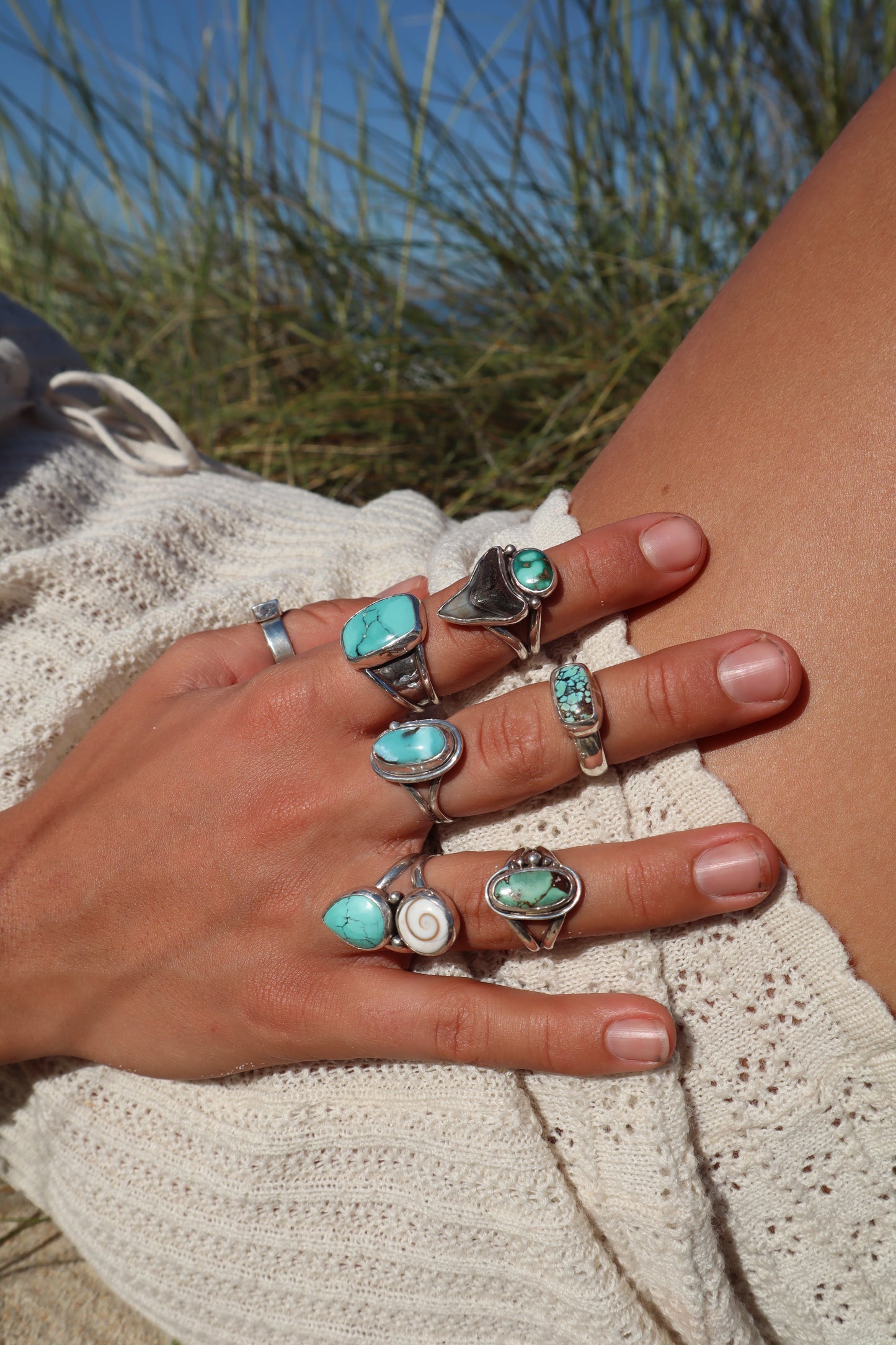 Horizontal Turquoise Ring SIZE N 1/2 - 7
