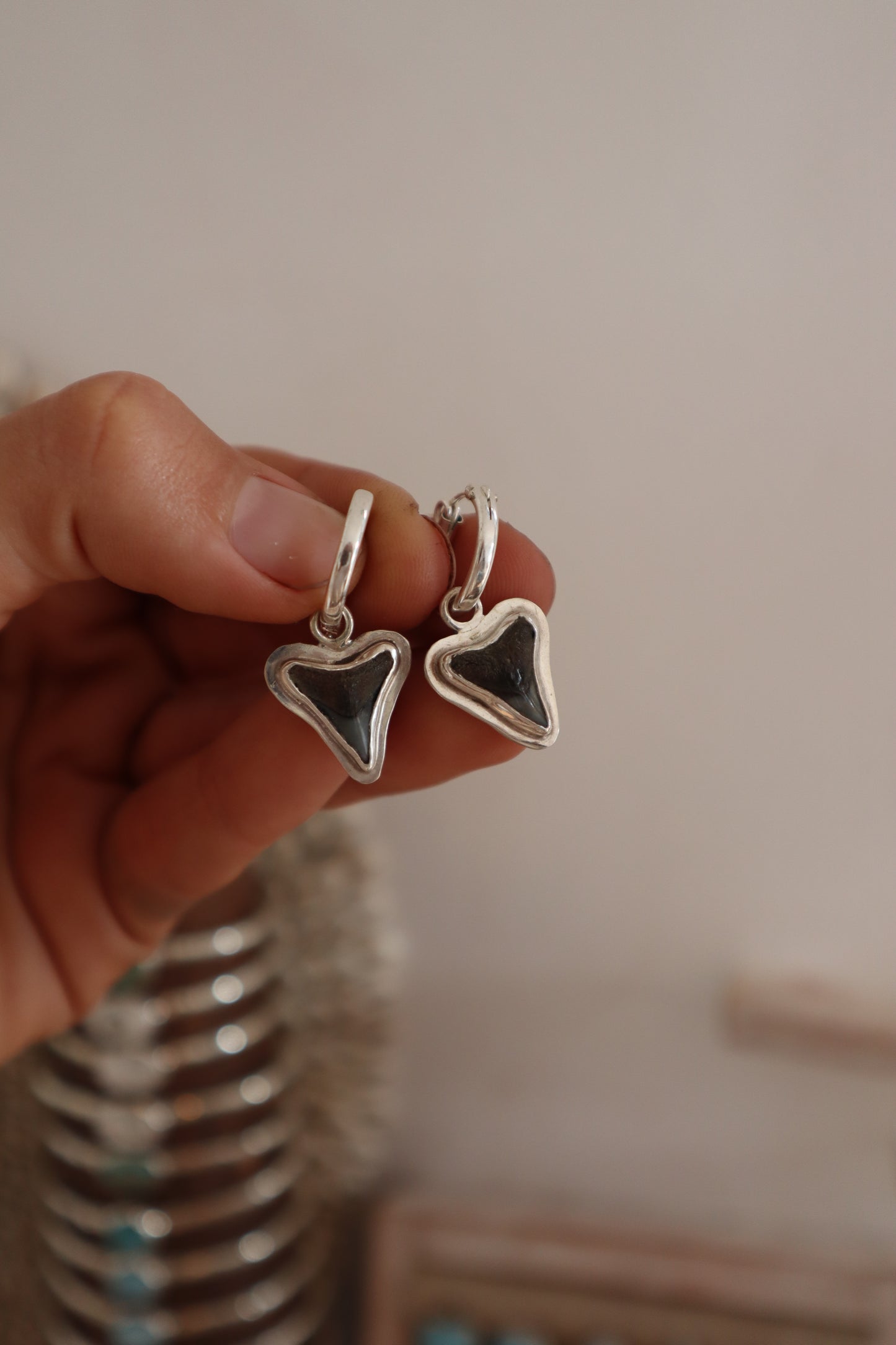 Shark Tooth Frame Earrings