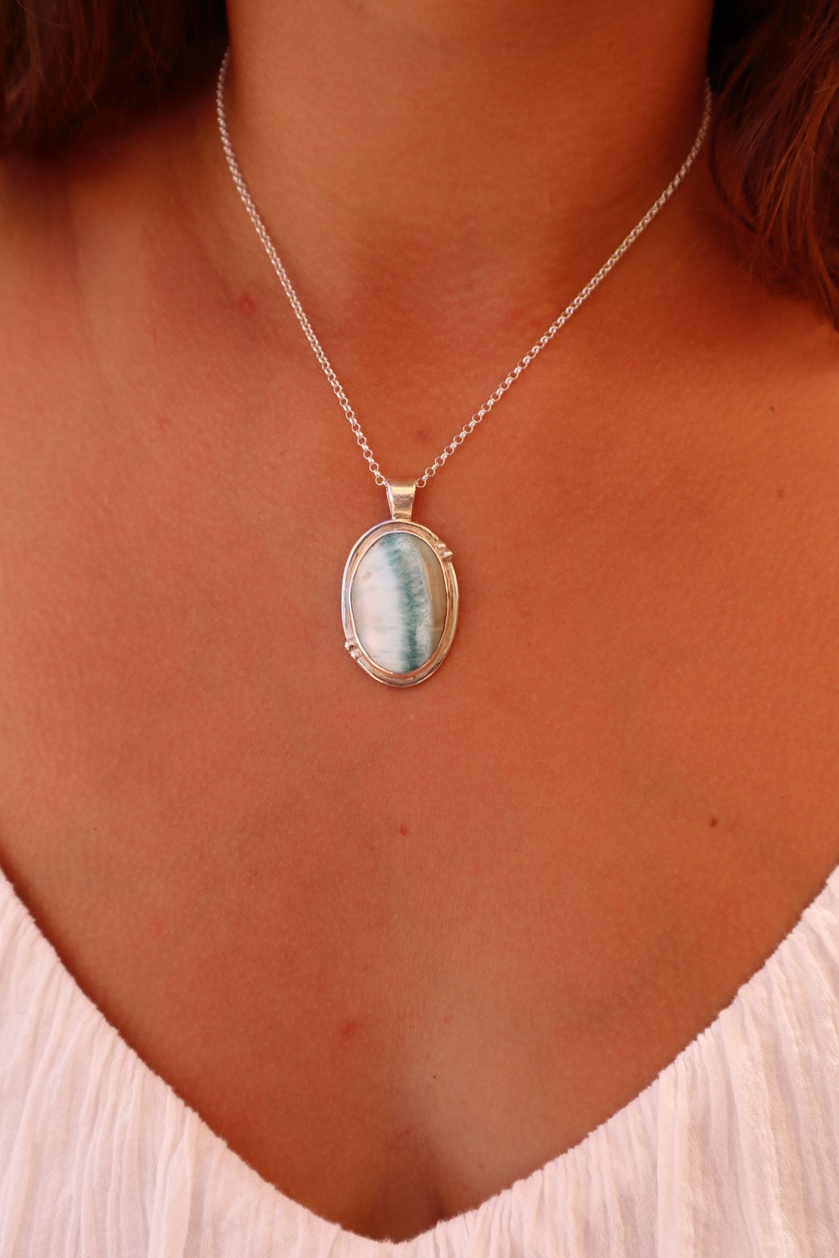Larimar Wave Pendant