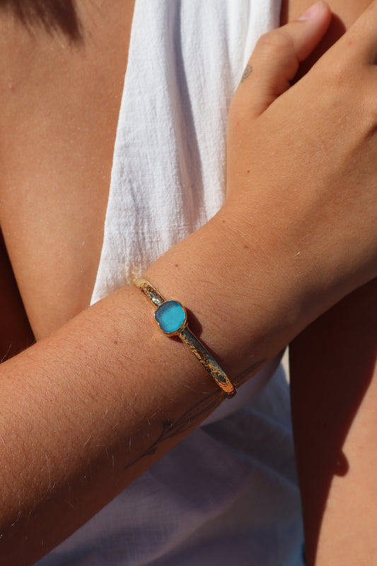 Textured Sea Glass Cuff