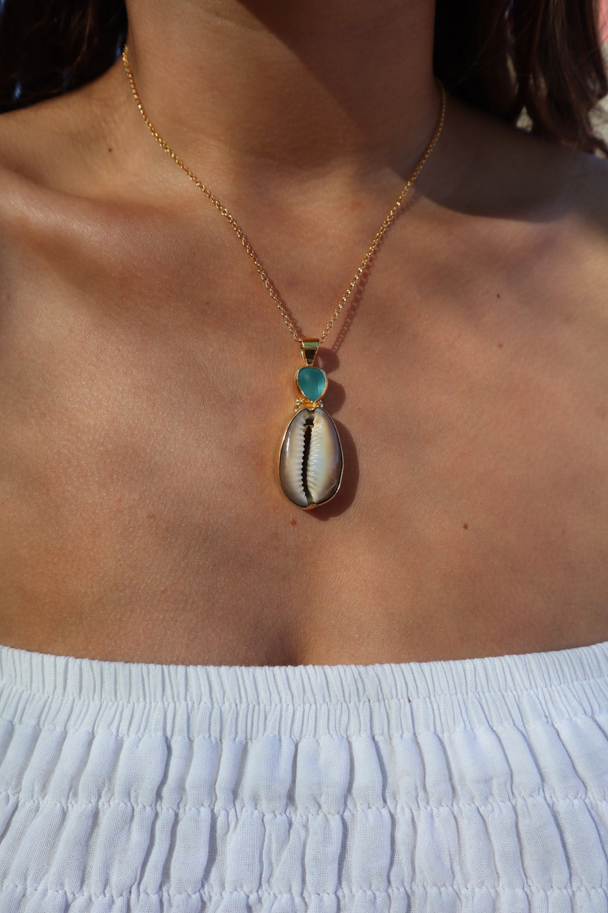 Cowrie x Seaglass Pendant