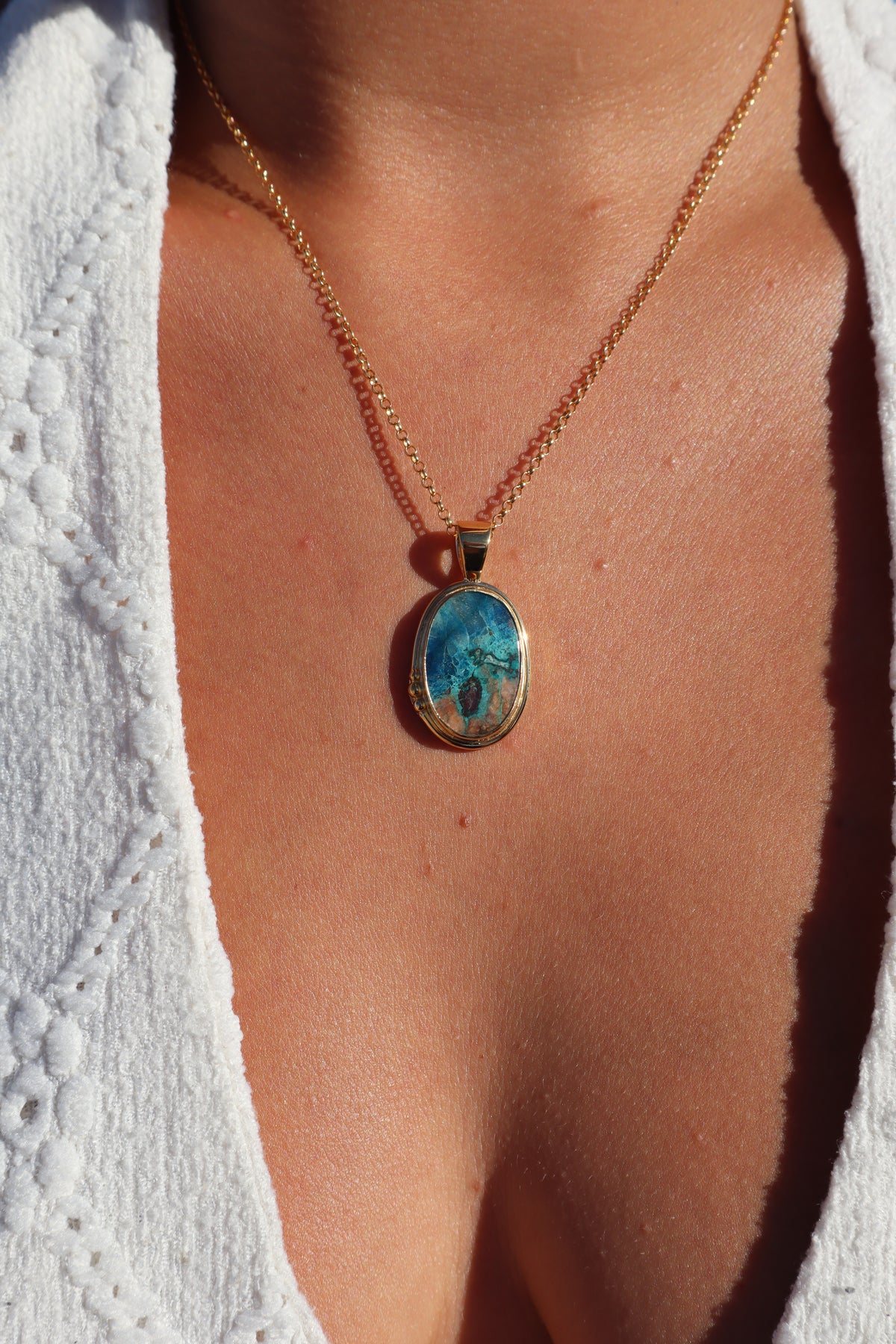 Blue Shattuckite Pendant