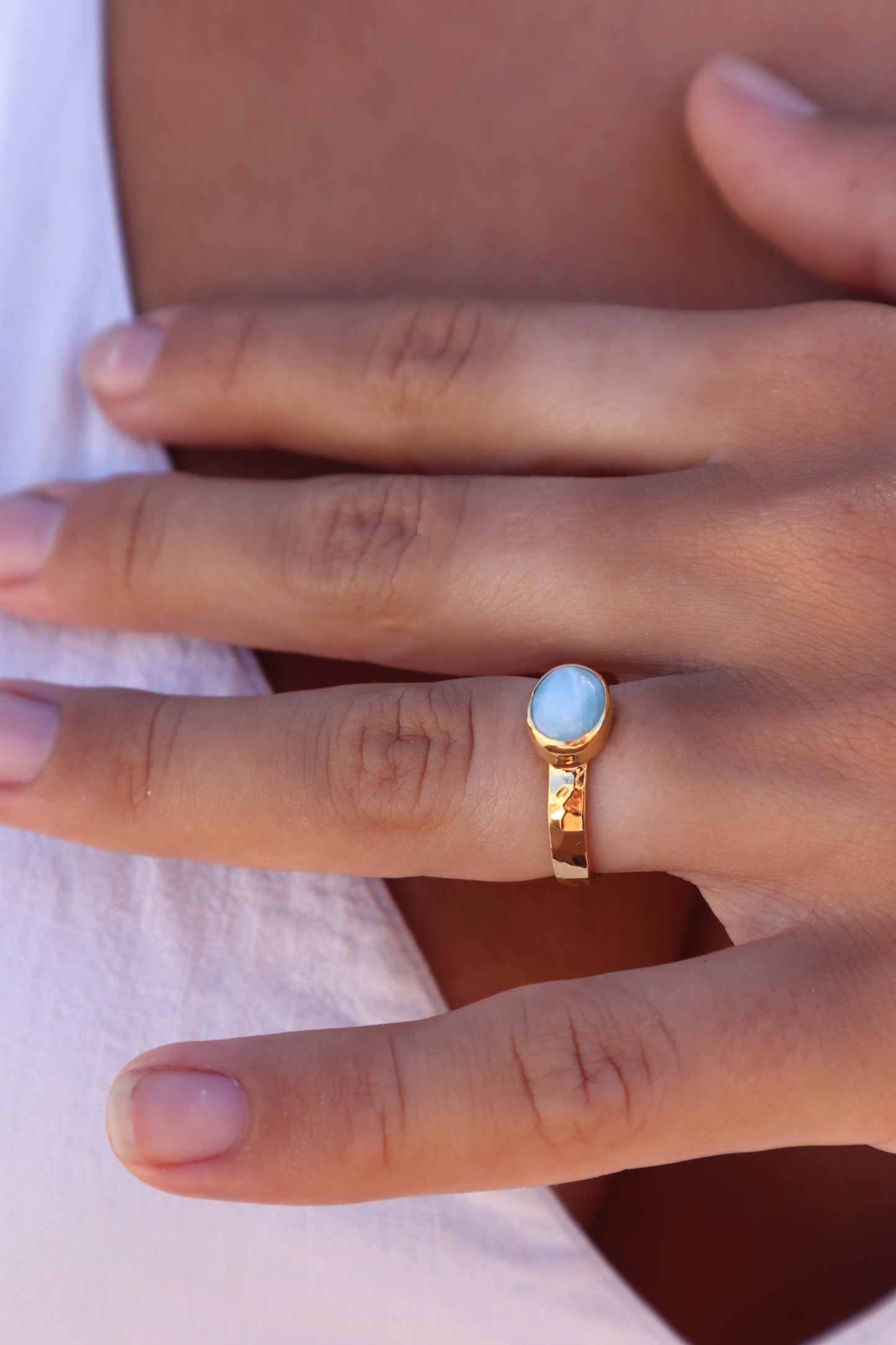 Dainty Larimar Ring