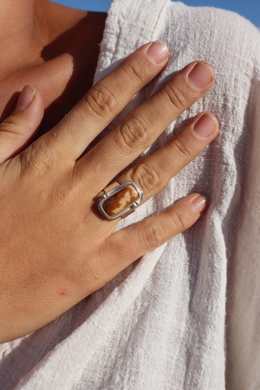 Ocean Jasper Ring SIZE N - 6 3/4