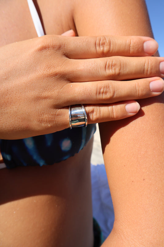 Chunky Silver Ring  SIZE K 1/2 - 5 1/2