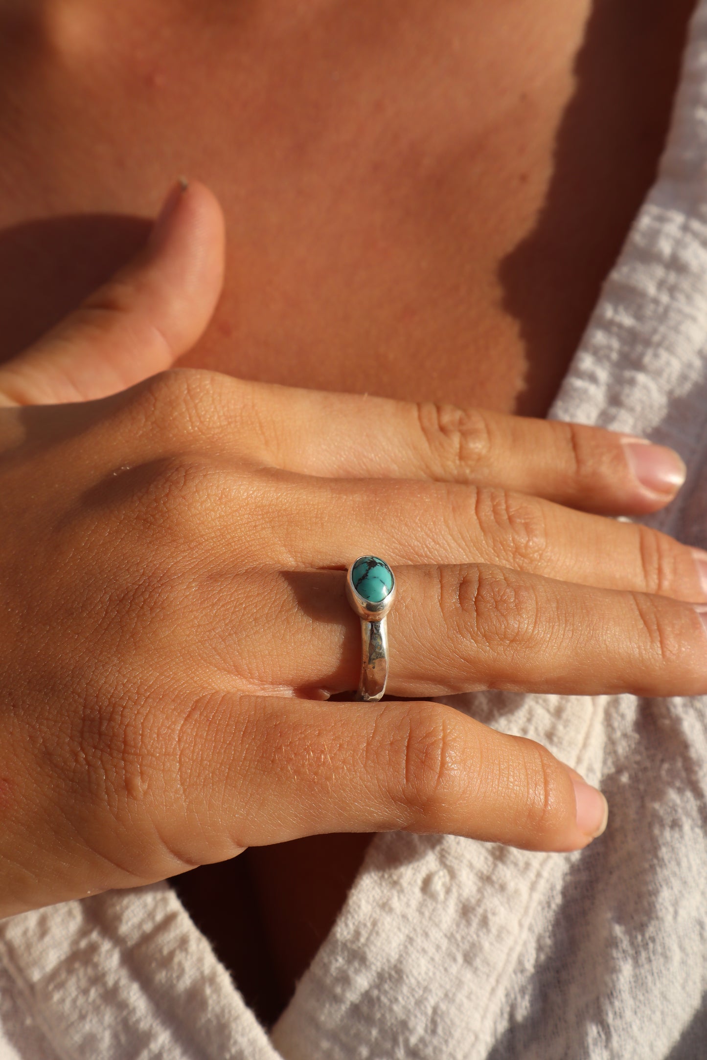 Dainty Turquoise Ring SIZE O - 7 1/4