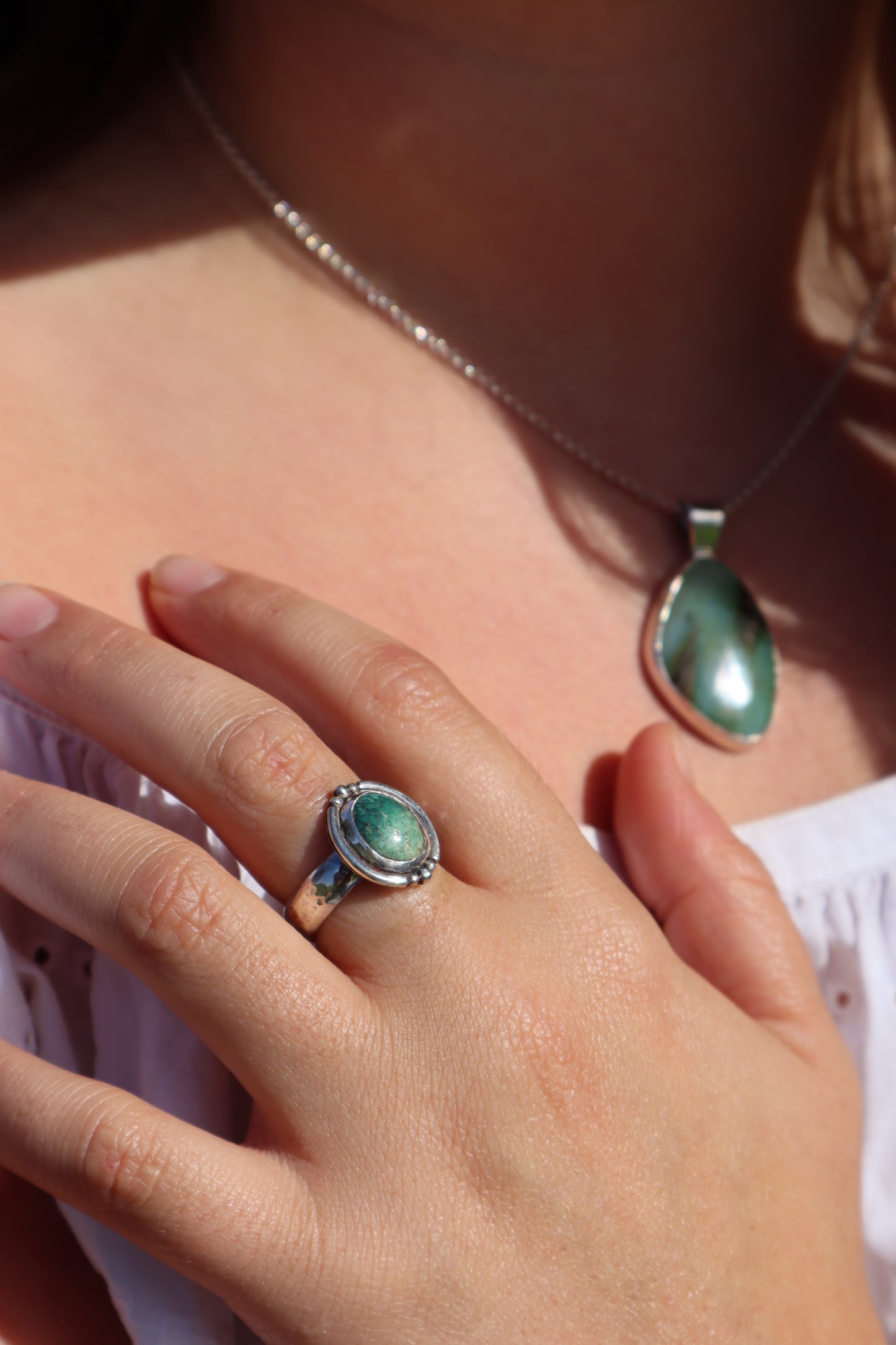 Turquoise Angel Ring SIZE N 1/2 - 7