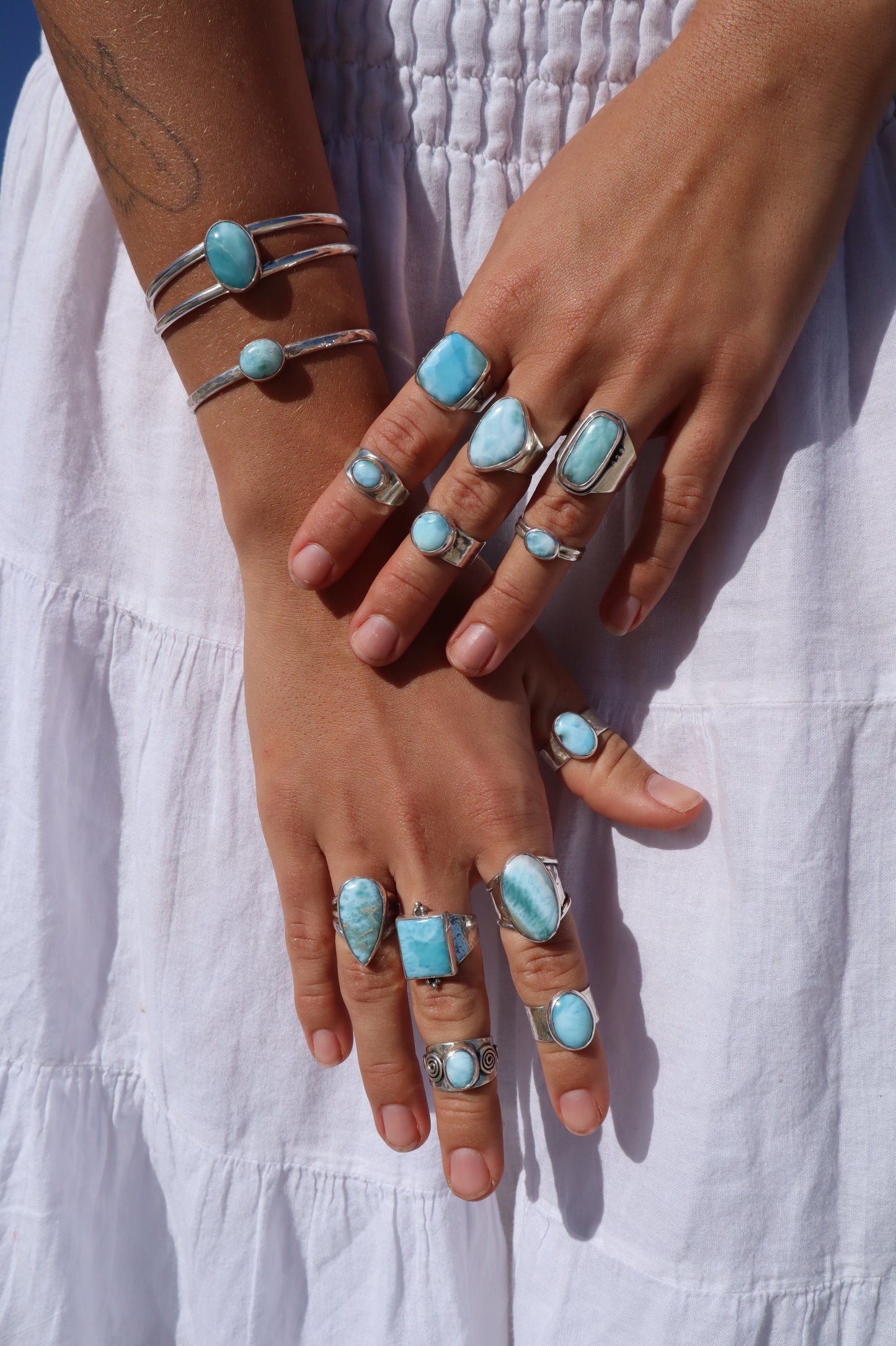 Larimar Signet Ring SIZE M - 6 1/4