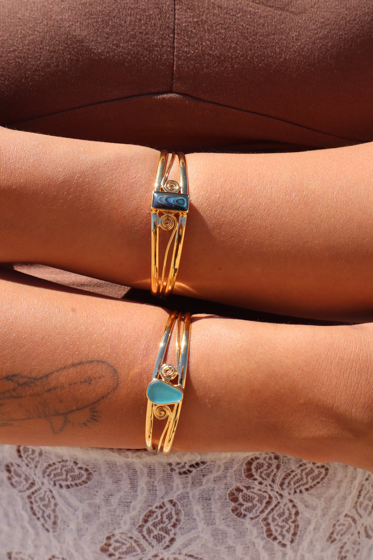 Spiral Seaglass Tidal Cuff