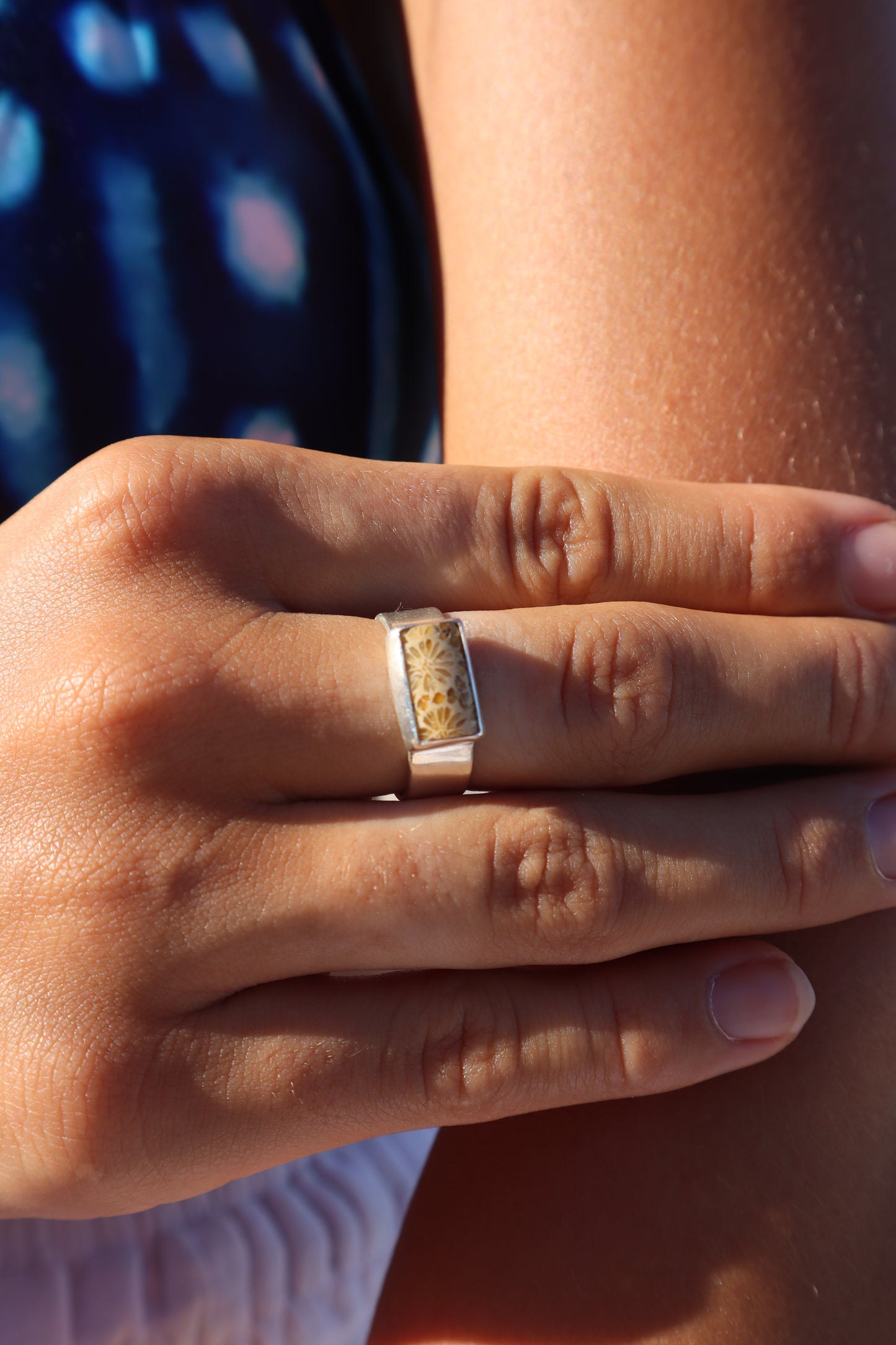 Horizontal Coral Ring SIZE Q 1/2 - 8 1/2