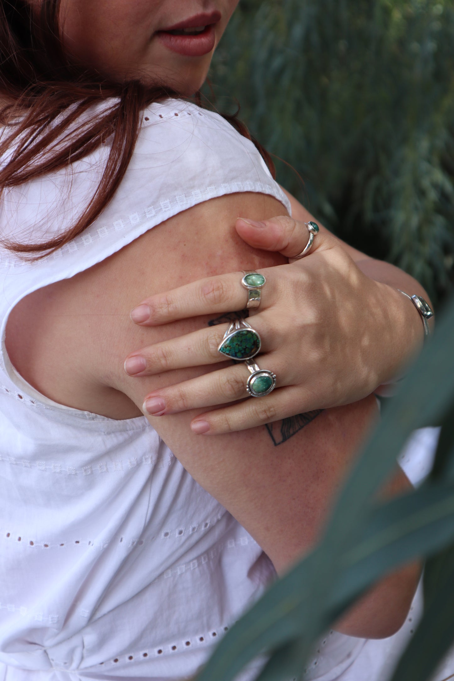 Teardrop Turquoise Ring SIZE P 1/2 - 8