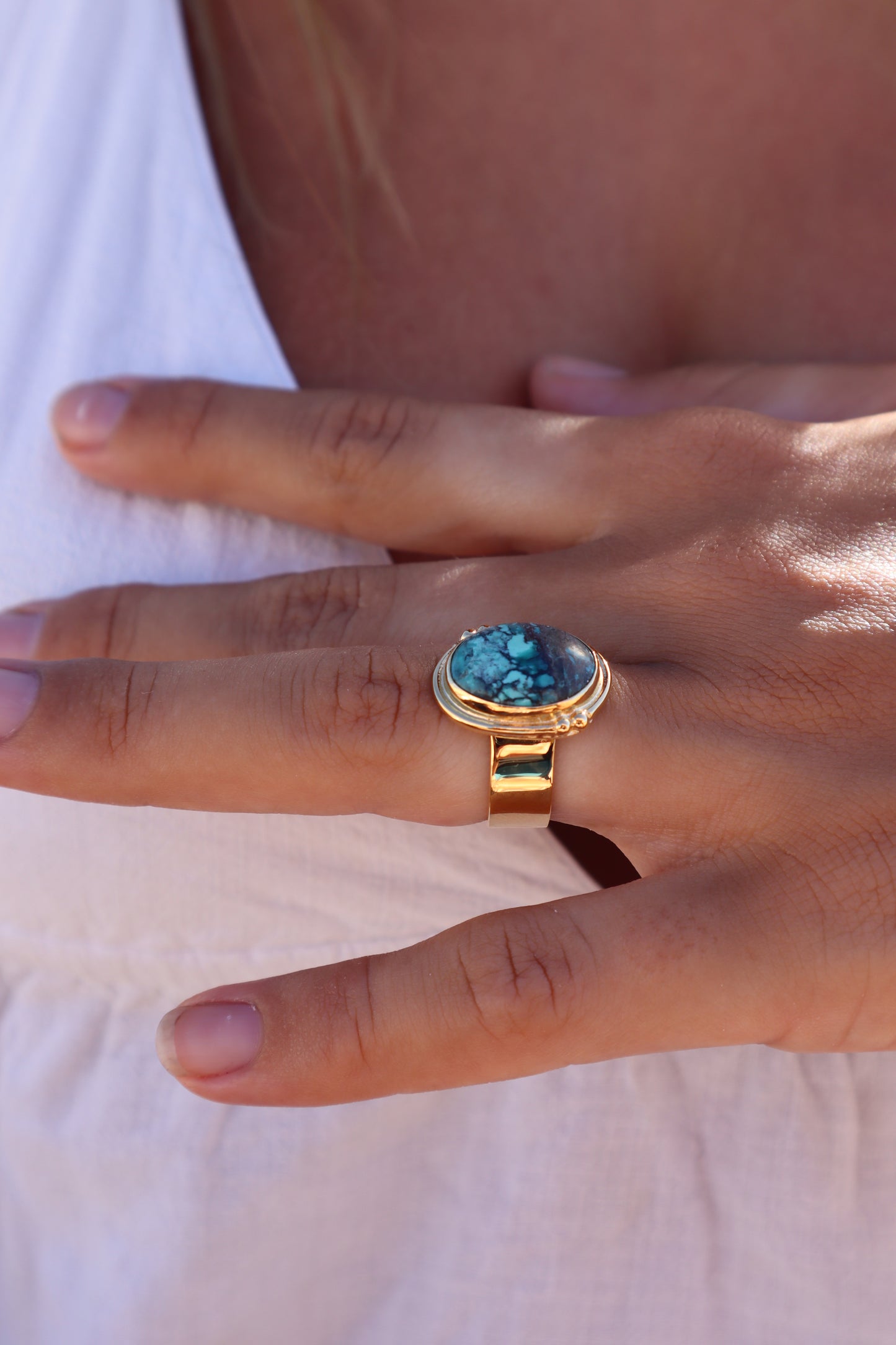 Chunky Turquoise Ring SIZE 6.5