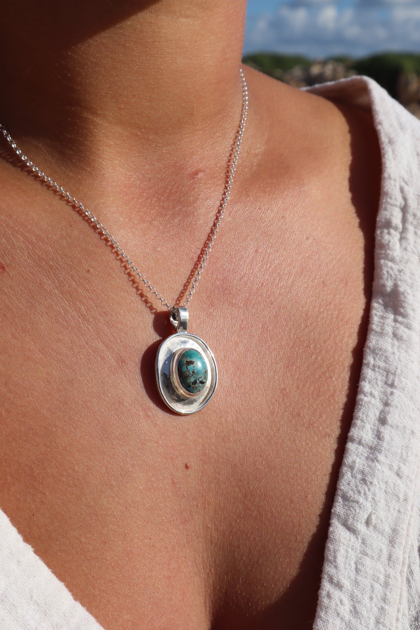 Turquoise Halo Pendant