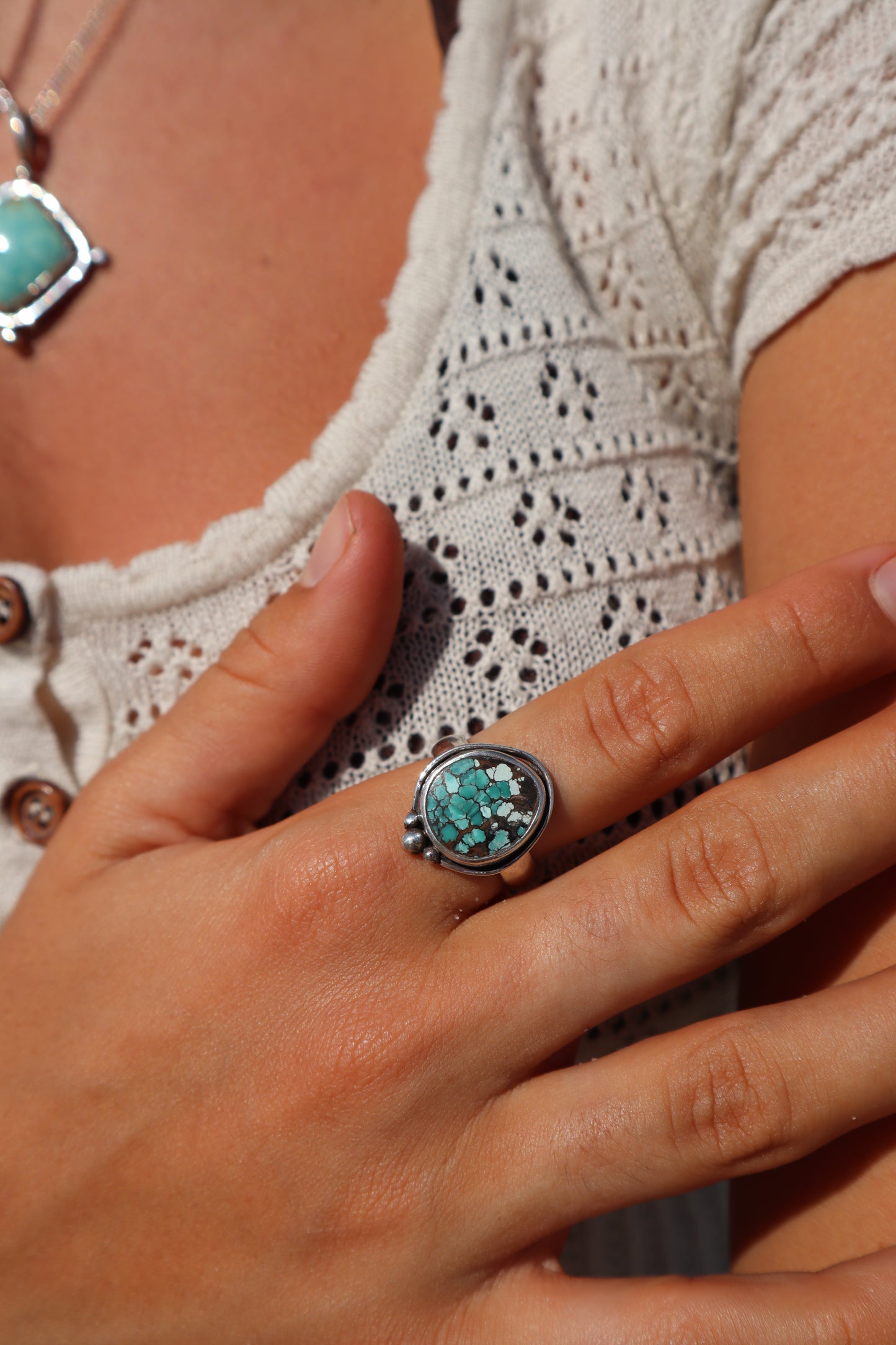 Turquoise Ring SIZE T - 9 3/4