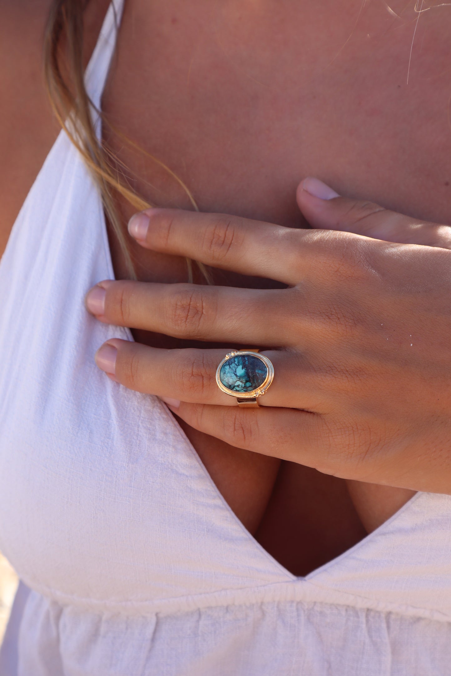 Chunky Turquoise Ring SIZE 6.5