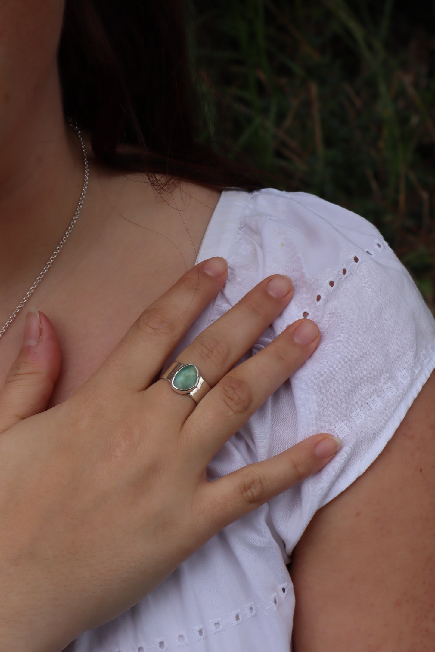 Peruvian Opal Ring SIZE P - 7 3/4