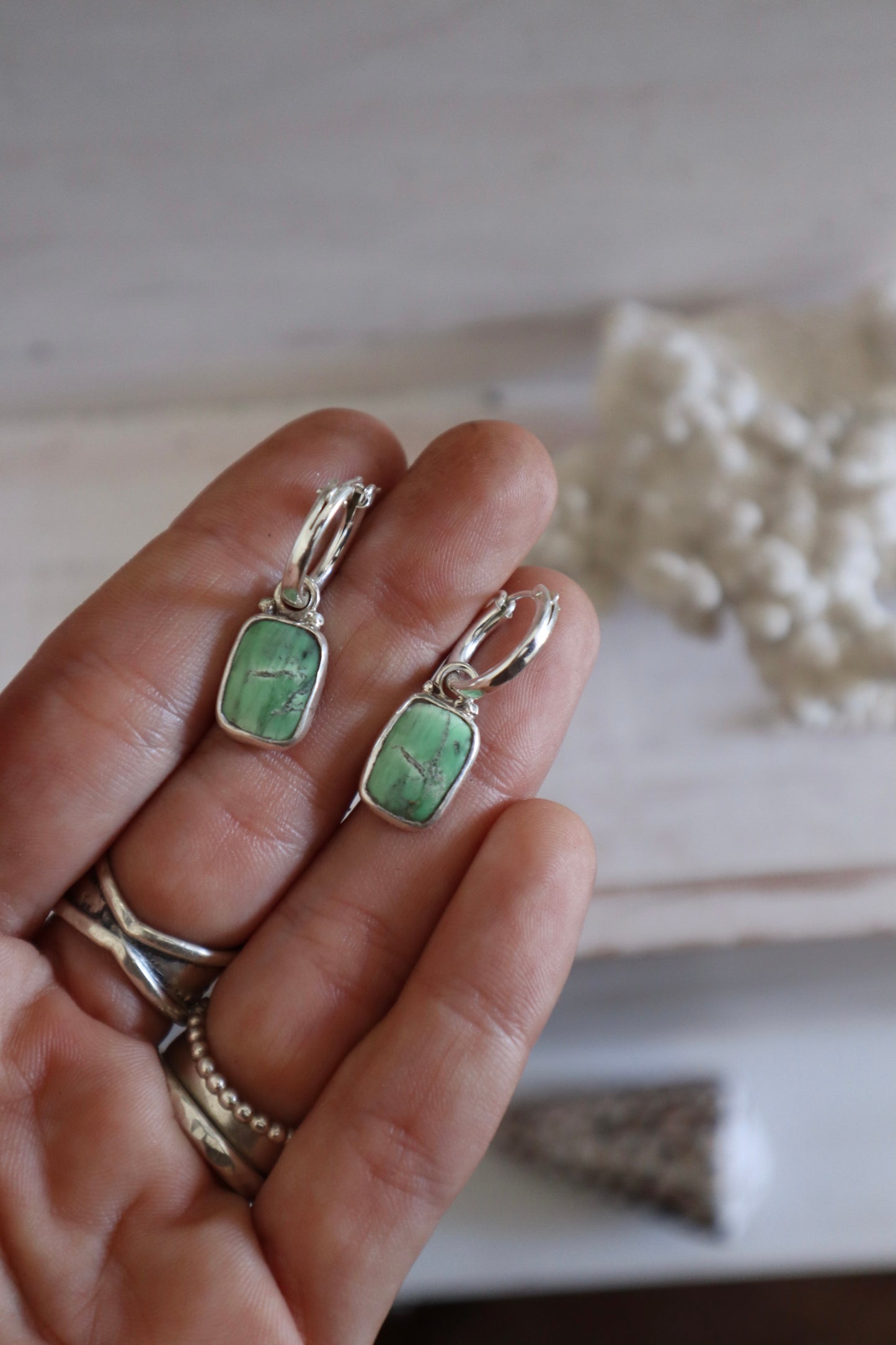 Variscite Hoops