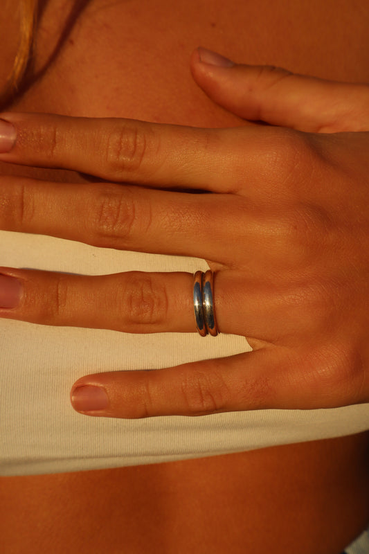 Double Band Silver Ring