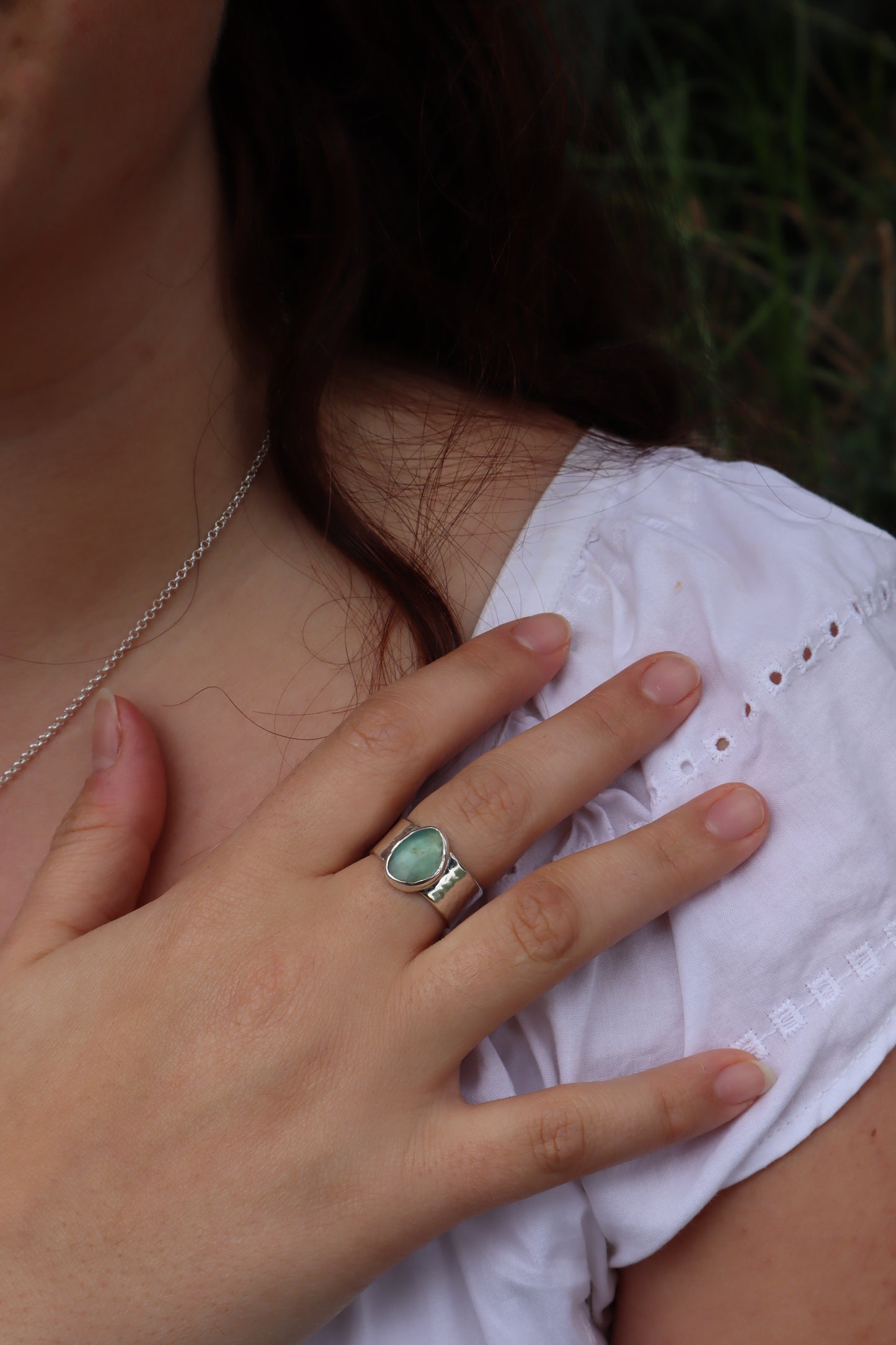 Peruvian Opal Ring SIZE P - 7 3/4