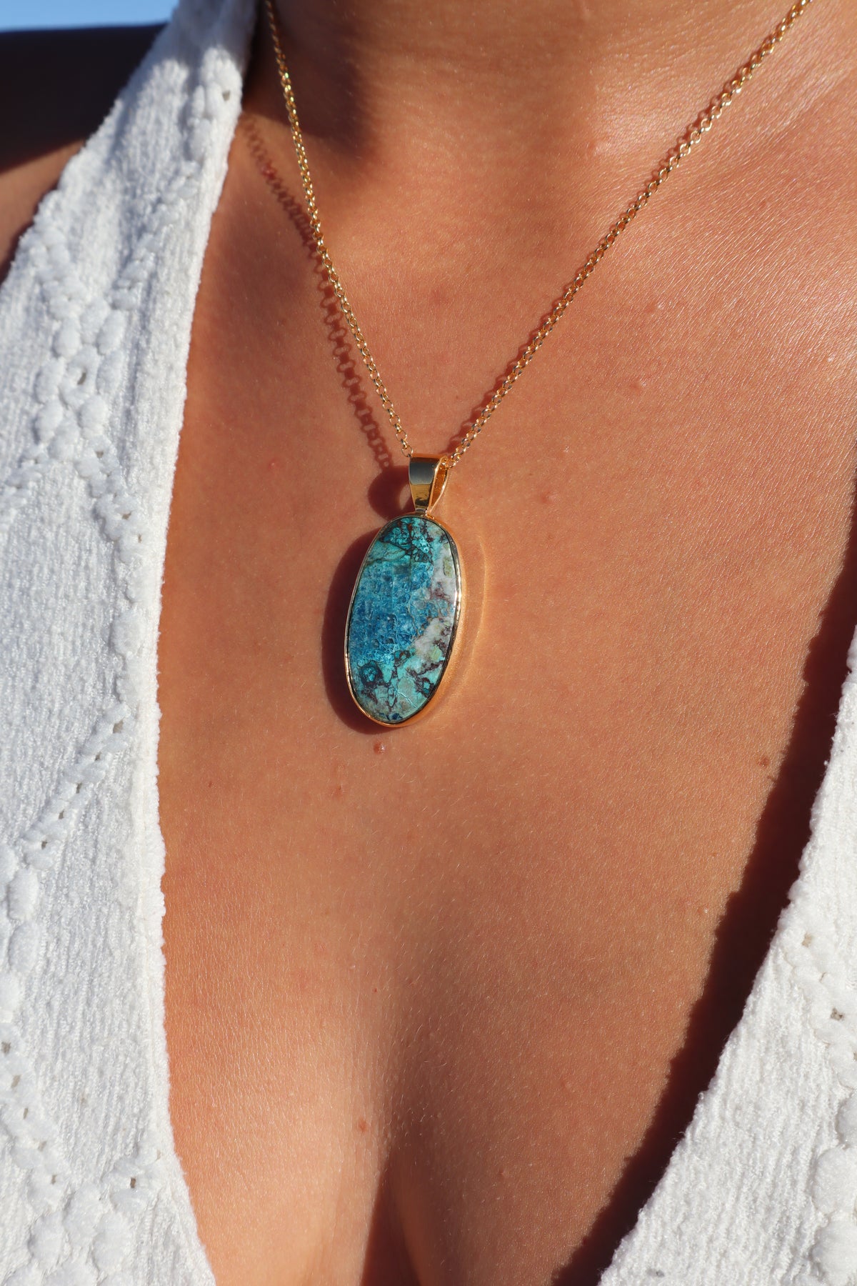 Blue Shattuckite Pendant