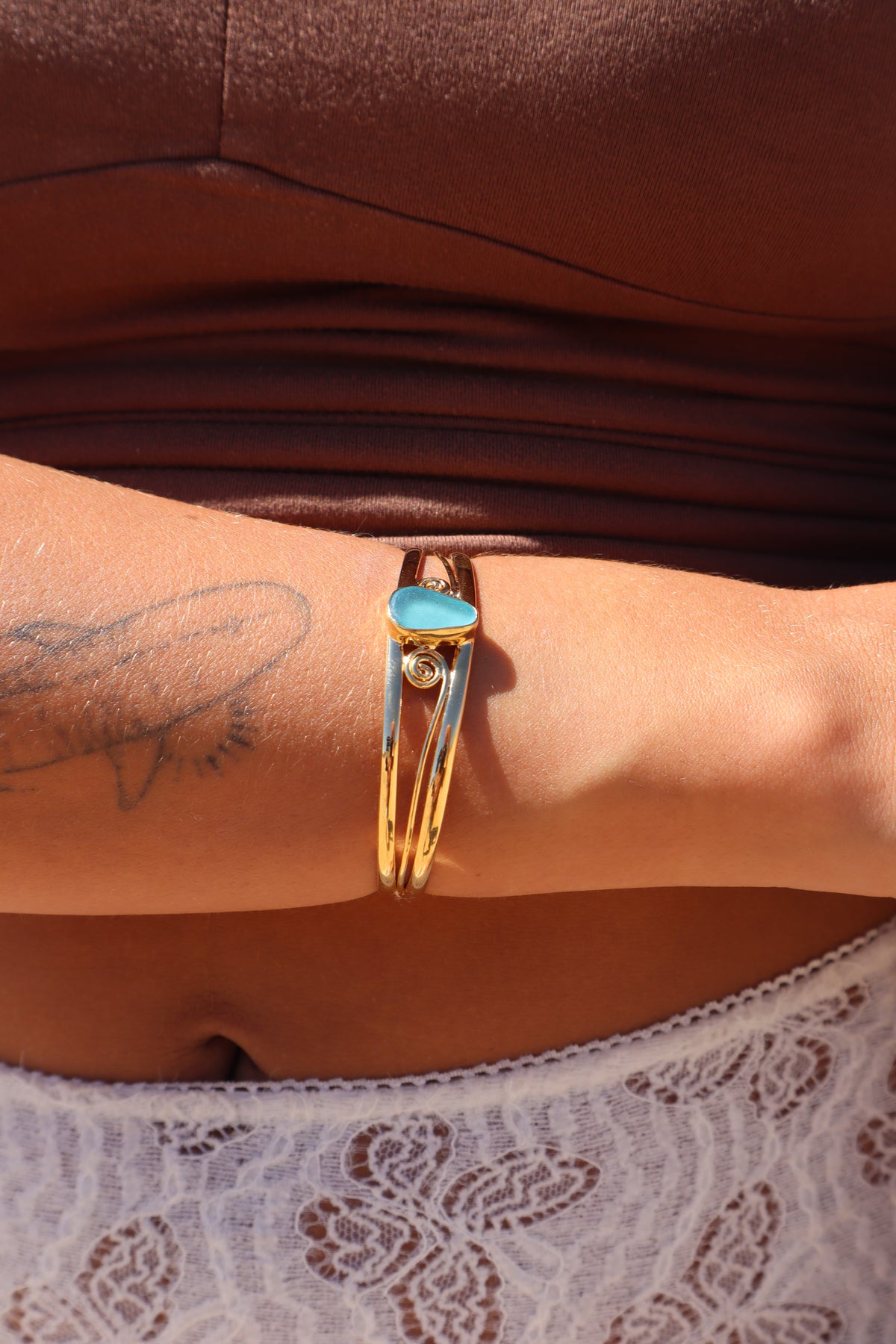 Spiral Seaglass Tidal Cuff