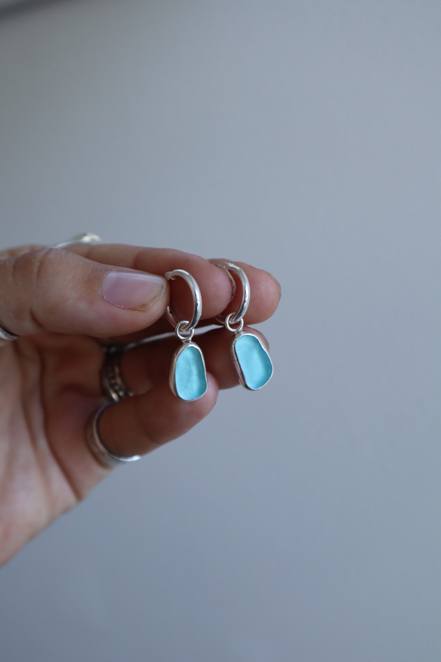 Seaglass Hoops