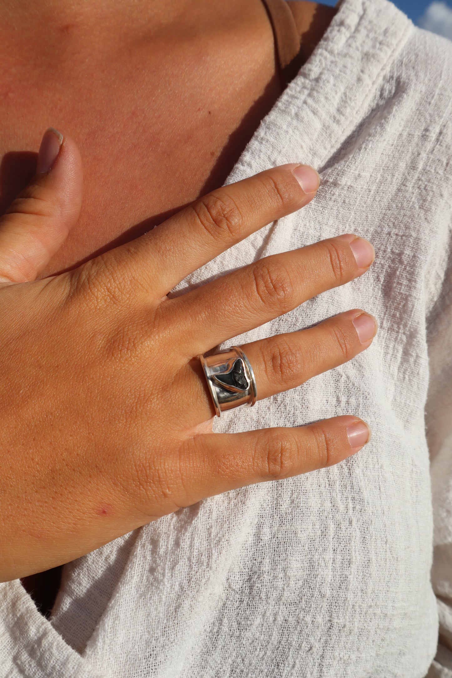 Chunky Shark Tooth Ring SIZE L 1/2 - 6