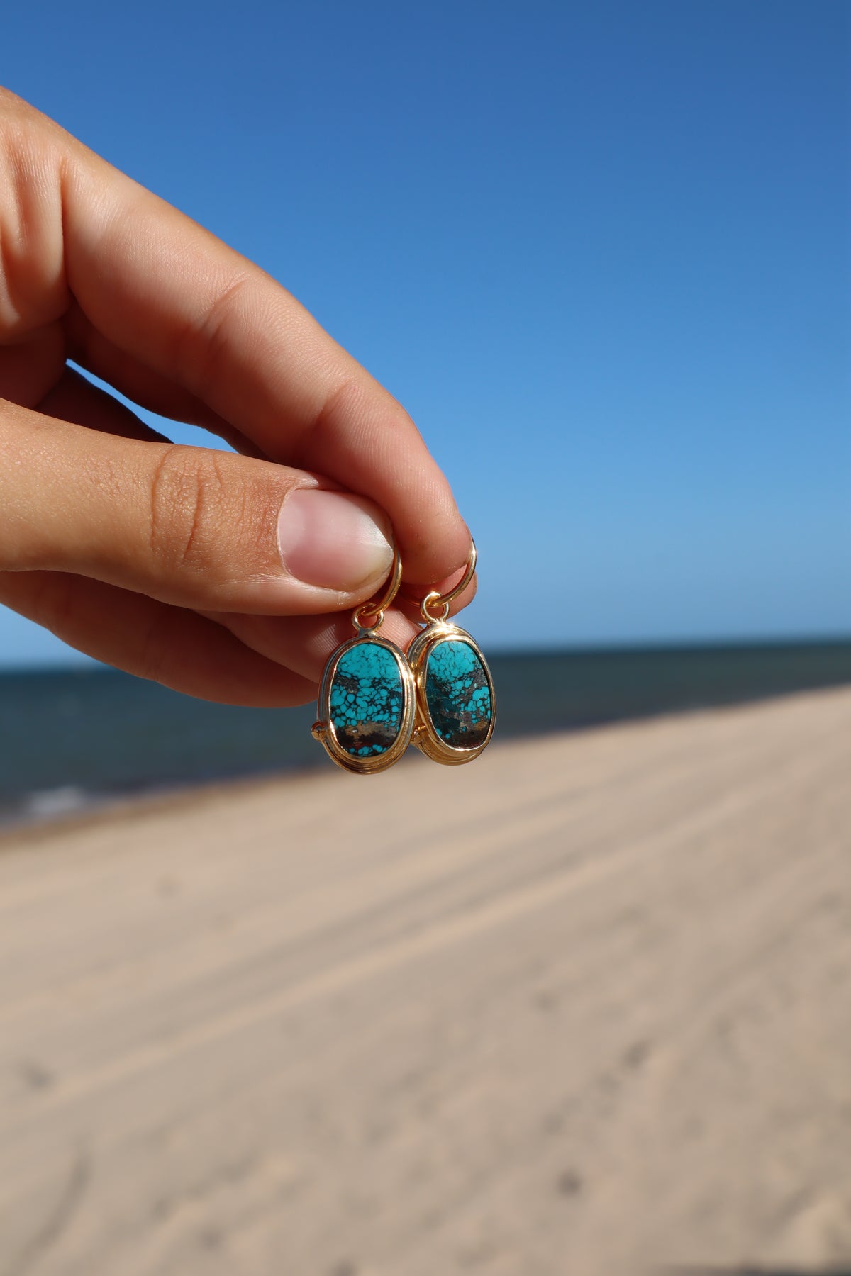 Turquoise Hoops