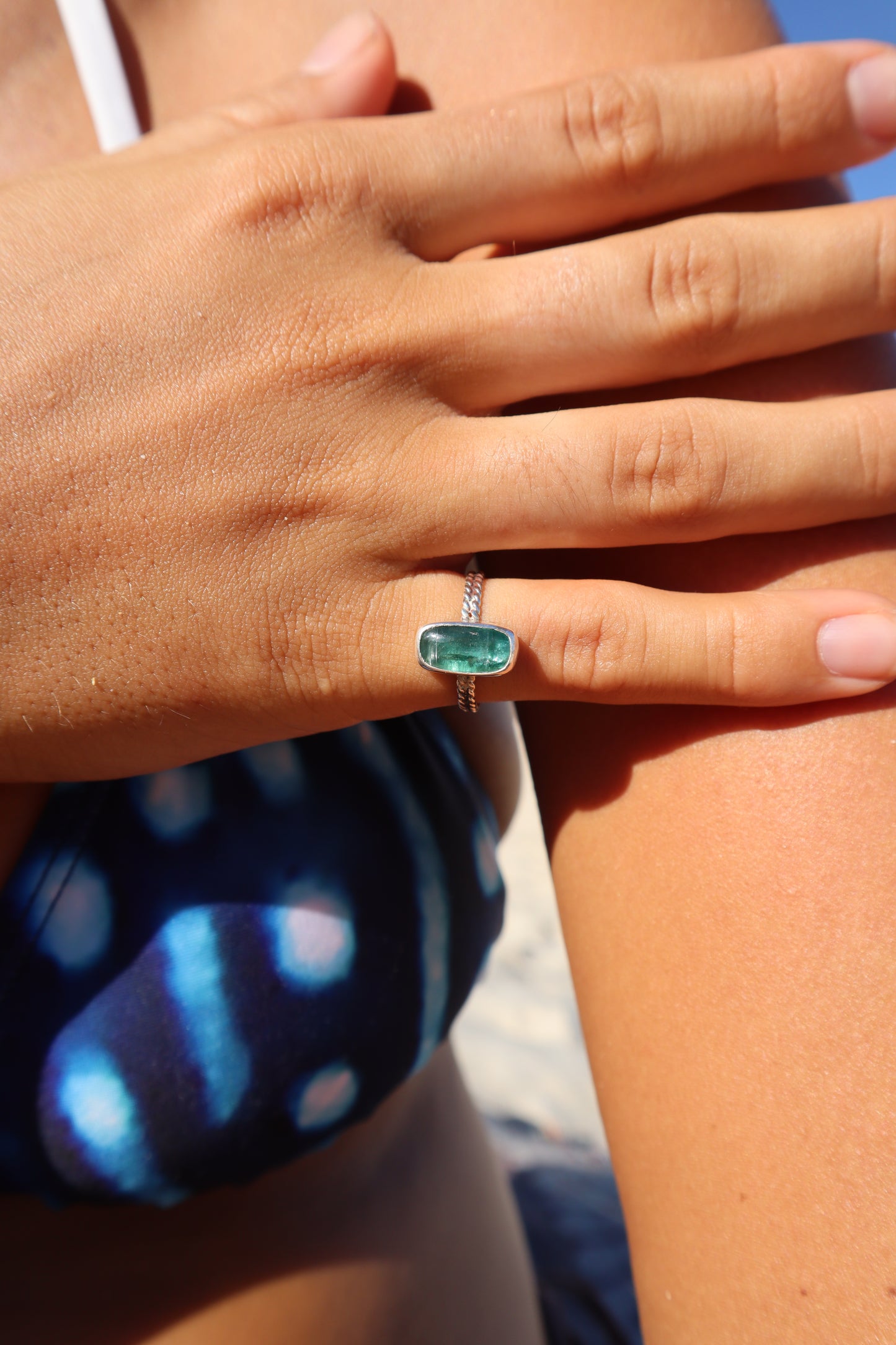 Dainty Apatite Ring SIZE L - 5 3/4