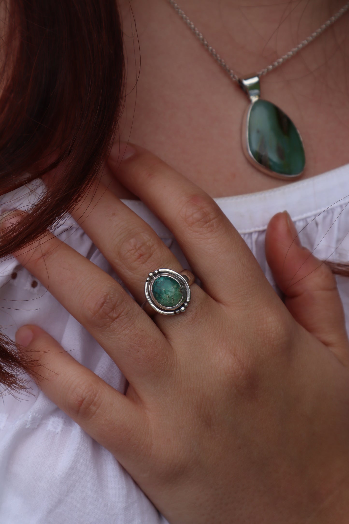 Turquoise Angel Ring SIZE N 1/2 - 7