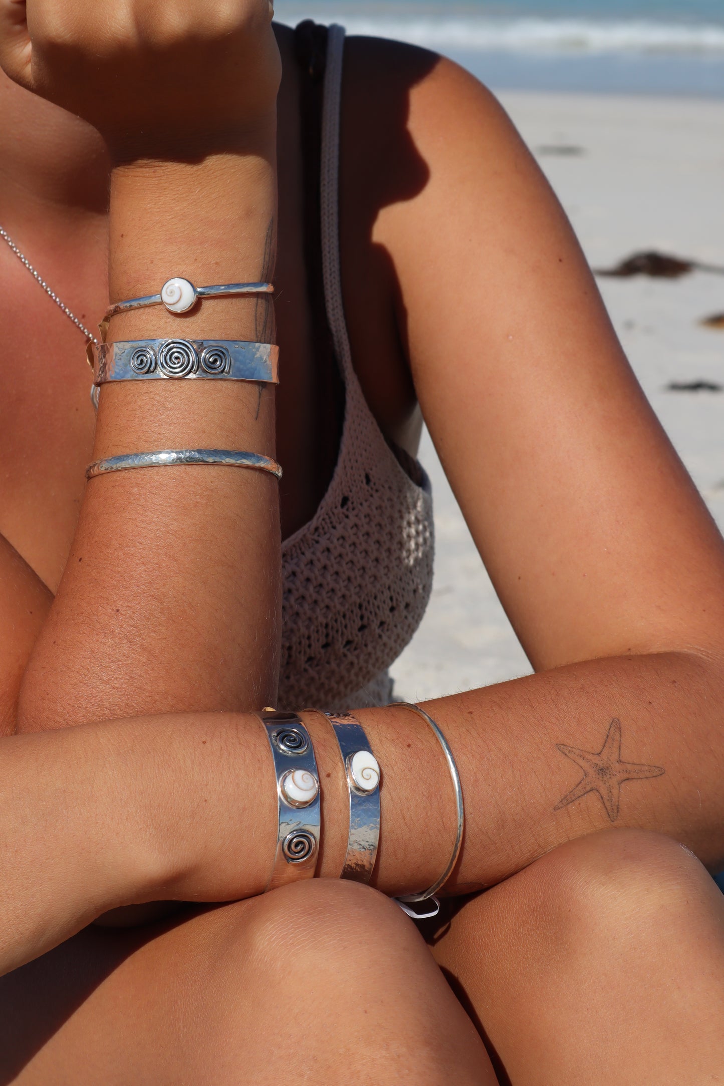 Hammered Silver Bangle