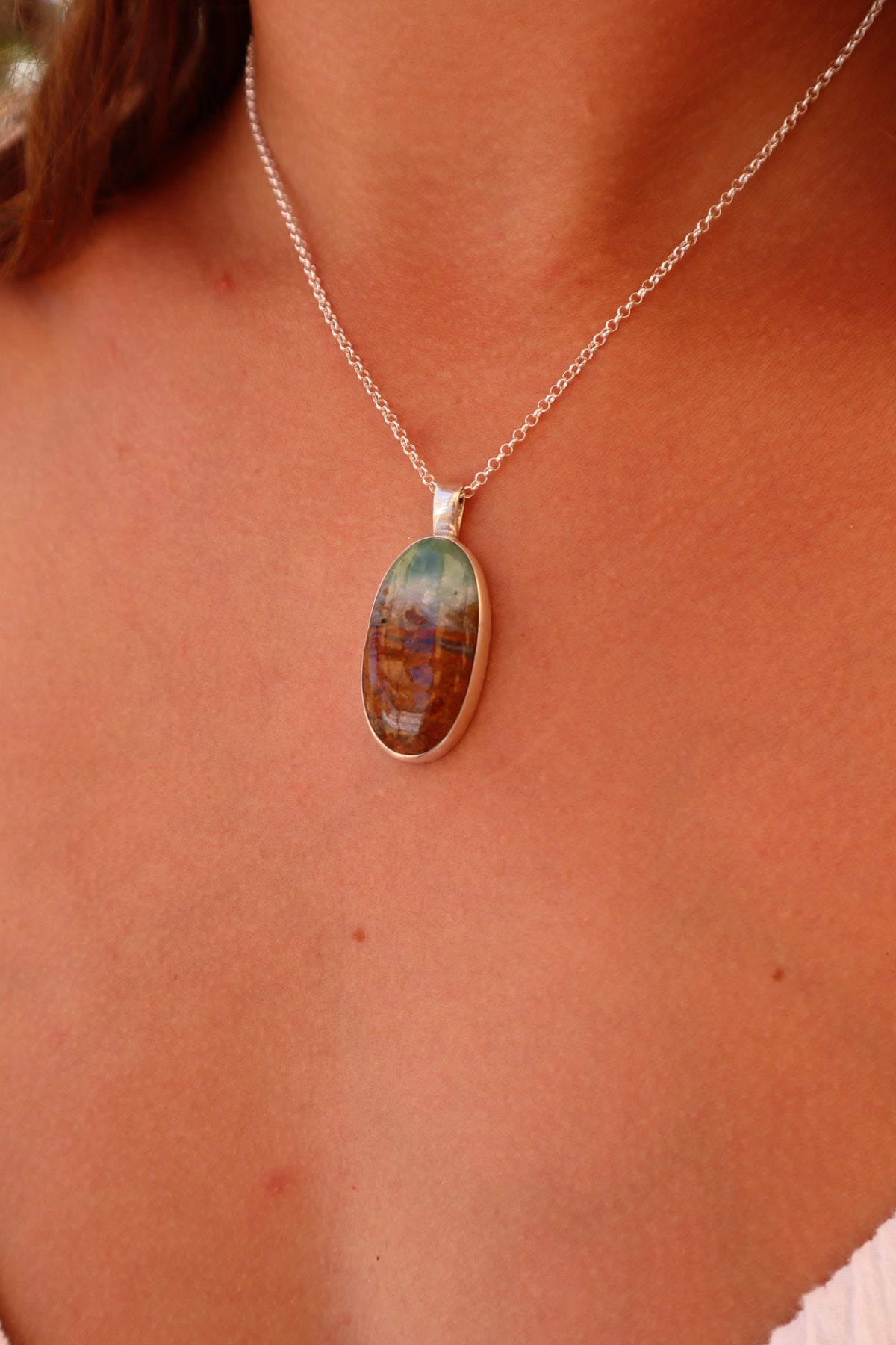 Chrysophase Seahorse Pendant