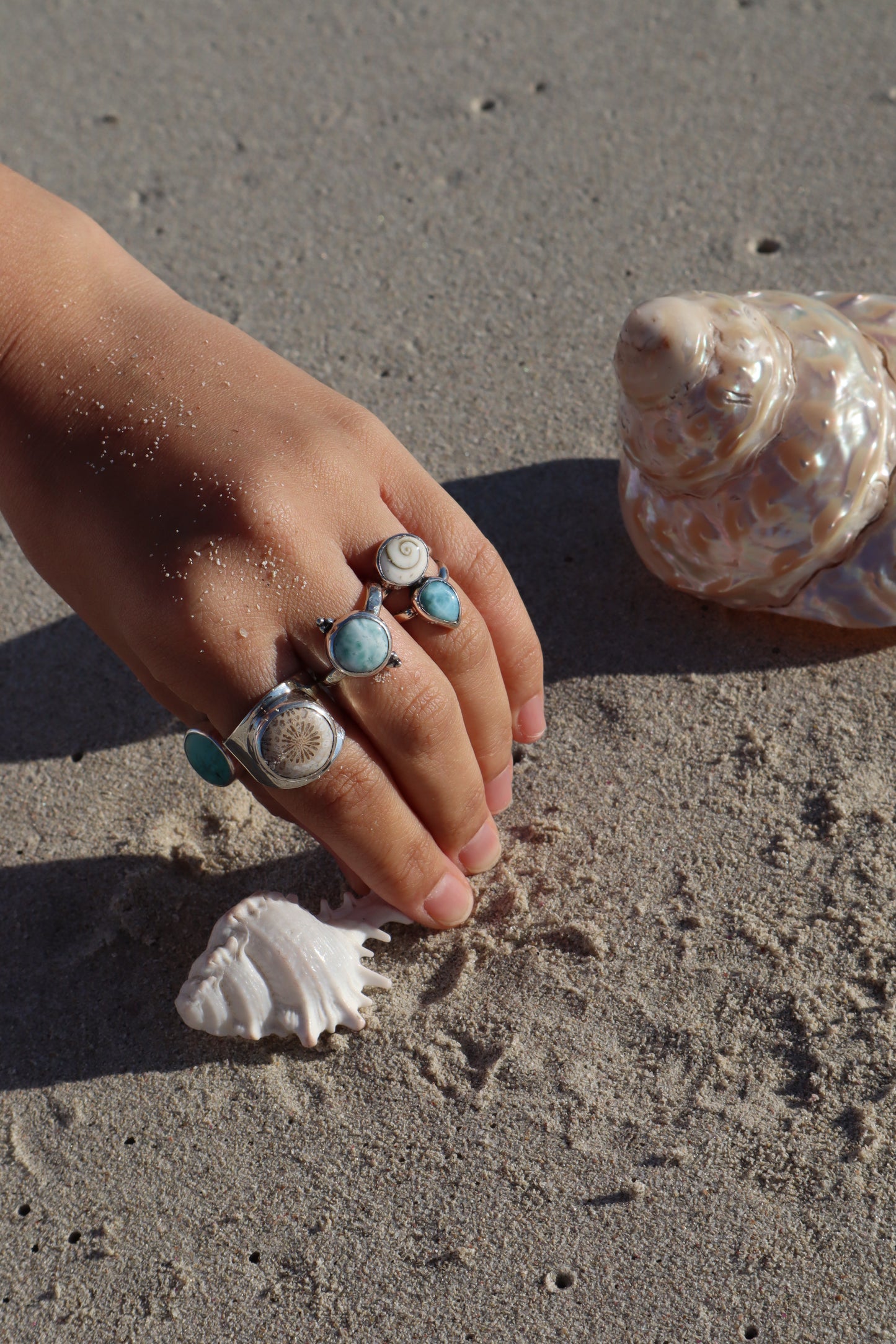 Coral Signet Ring SIZE S 1/2 - 9 1/2