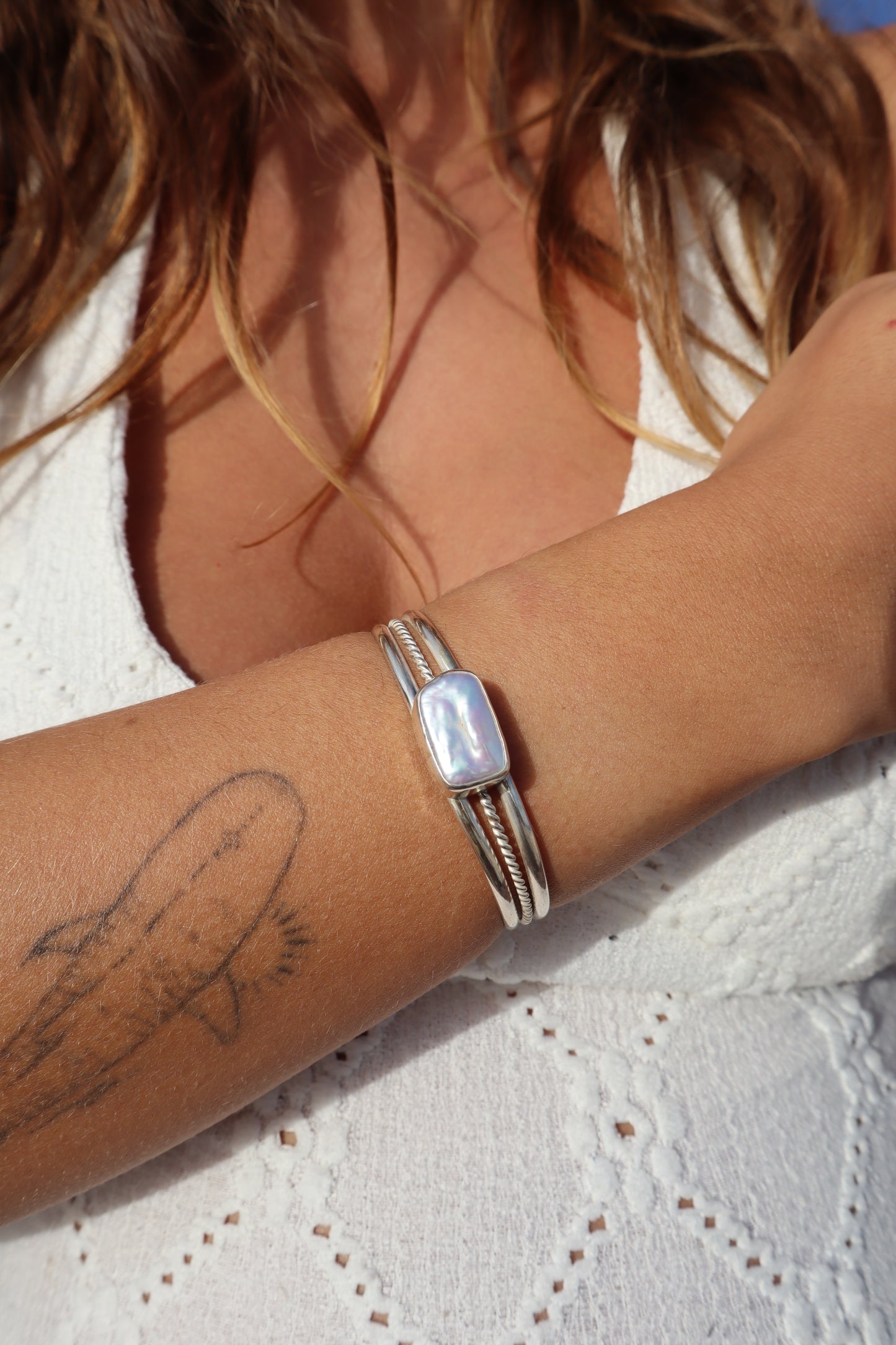 Twisted Pearl Tidal Cuff