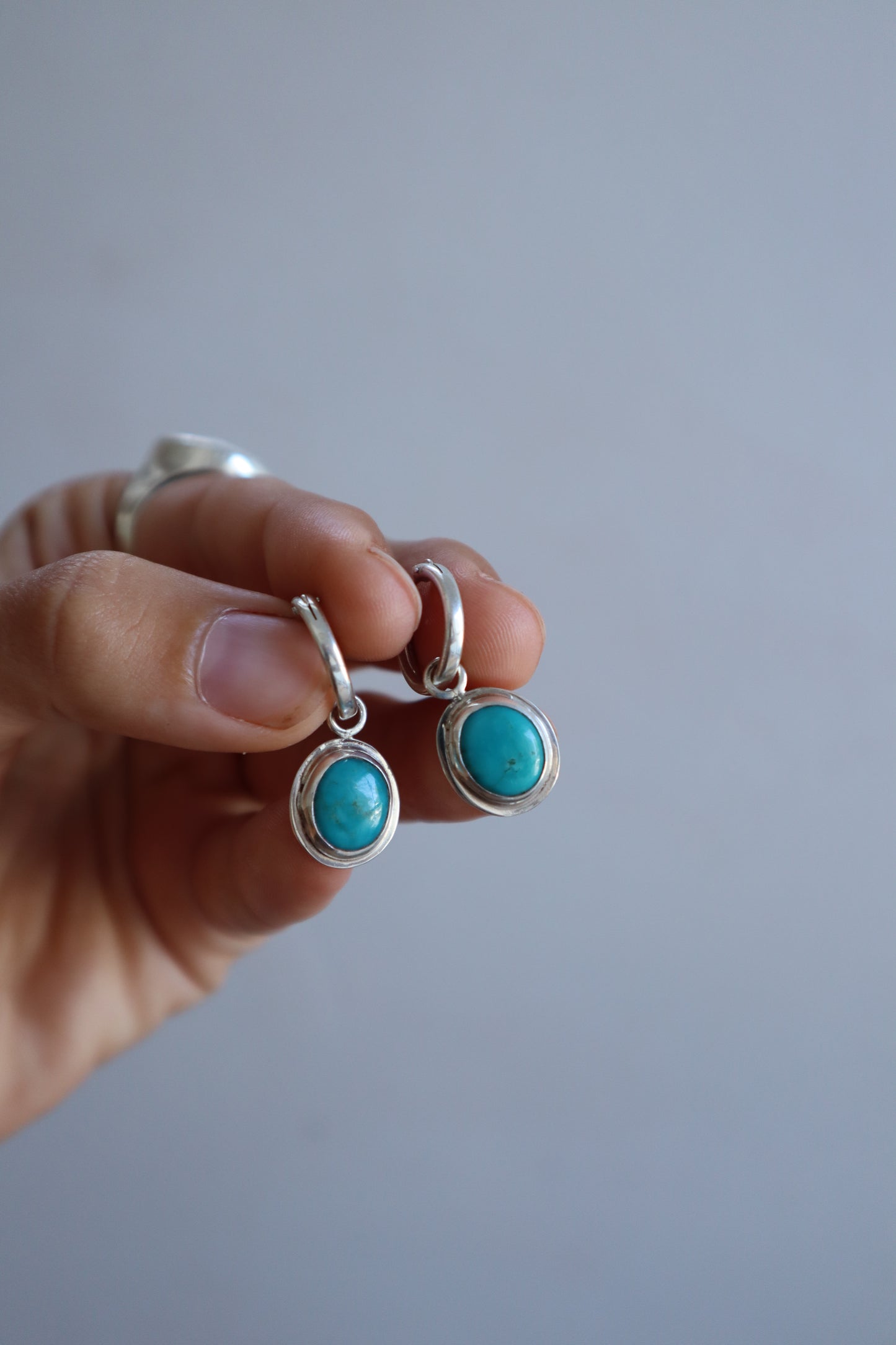 Turquoise Frame Hoops