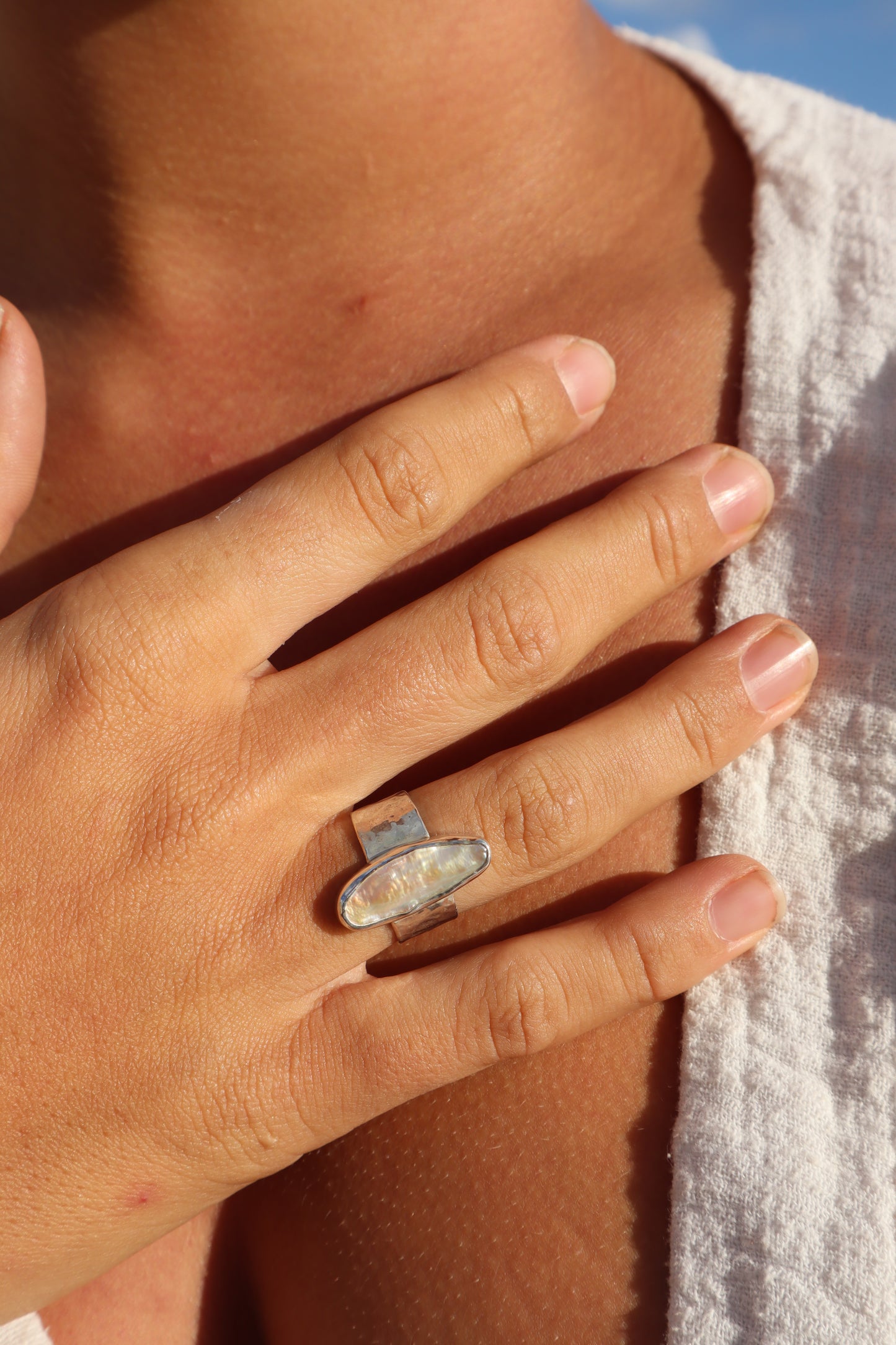 Pearl Ring SIZE N 1/2 - 7