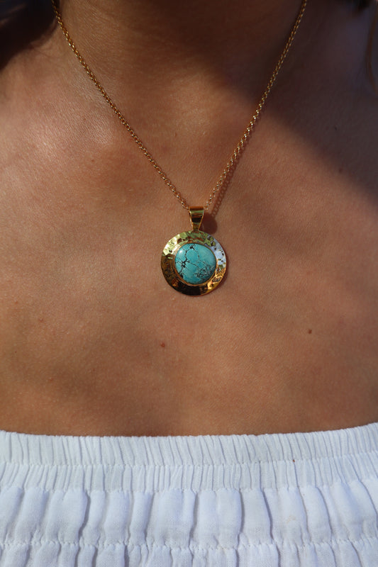Turquoise Halo Pendant