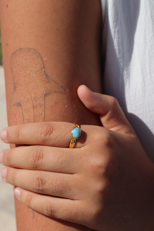 Dainty Larimar Ring