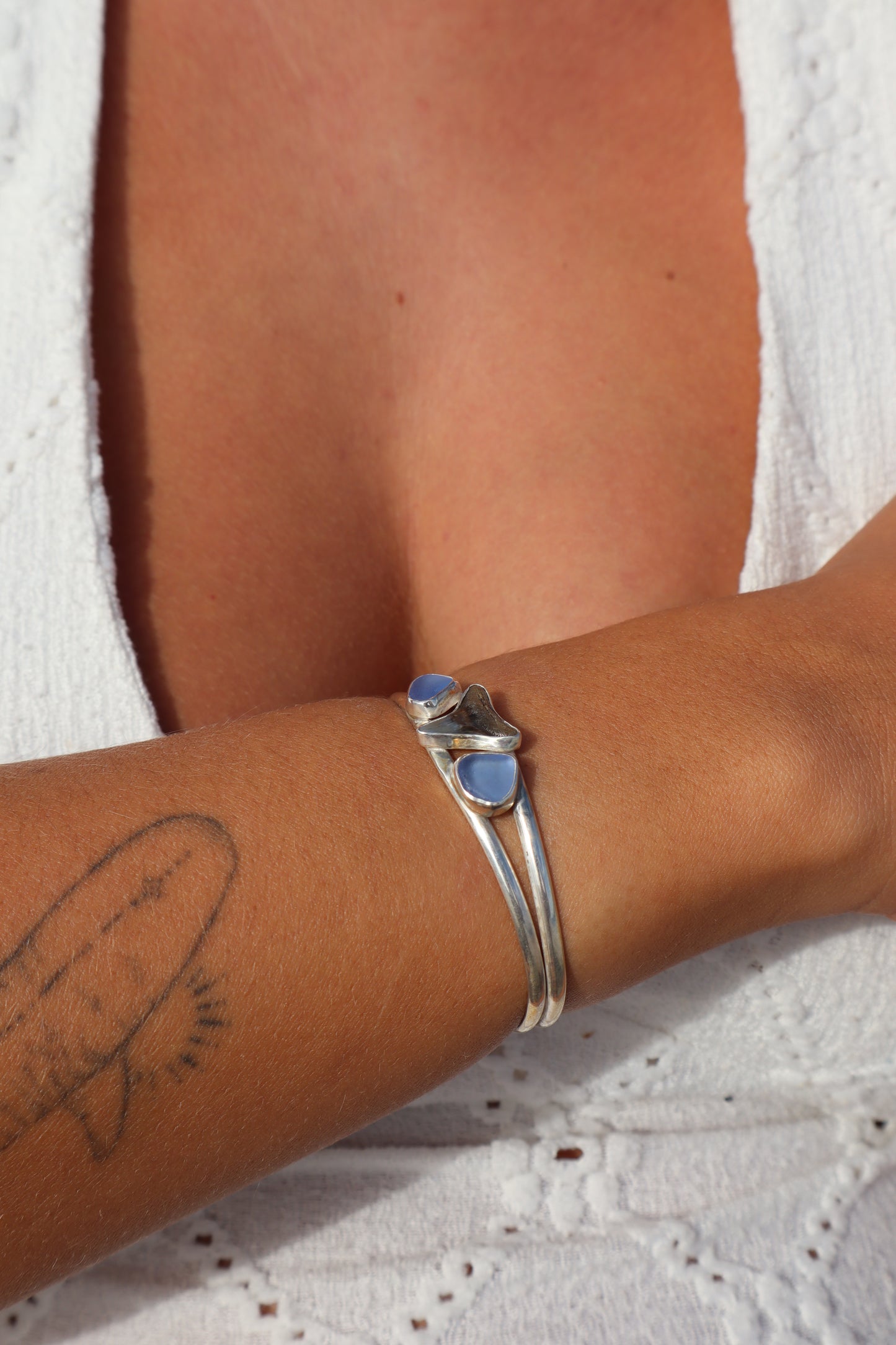Shark Tooth x Seaglass Tidal Cuff
