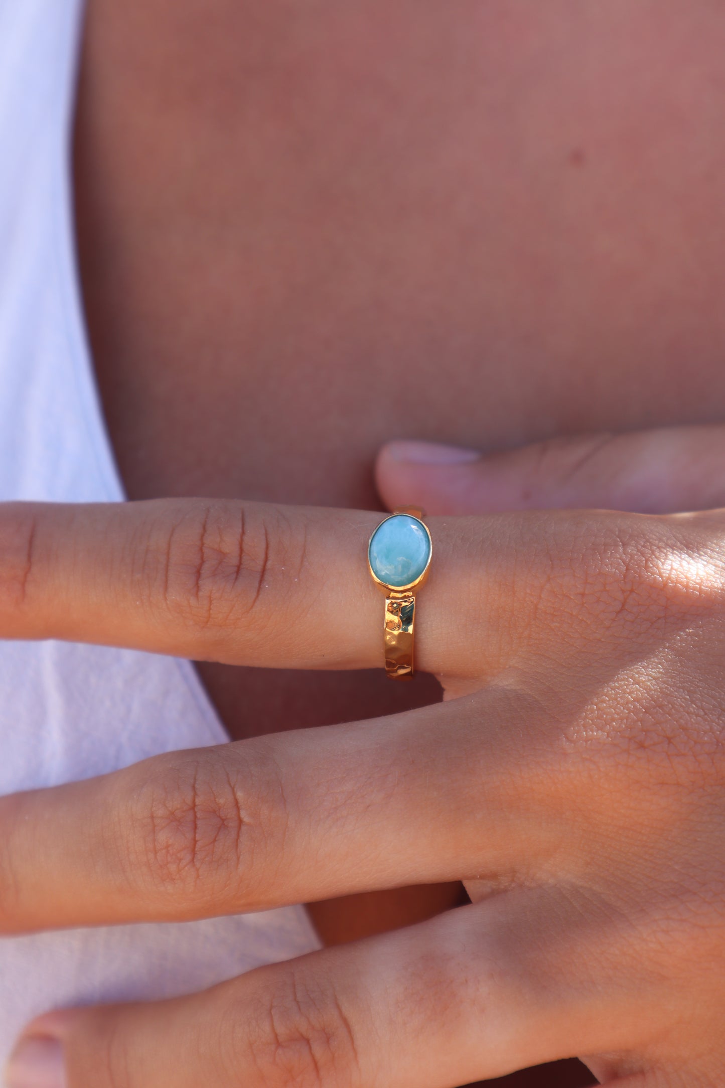 Dainty Larimar Ring