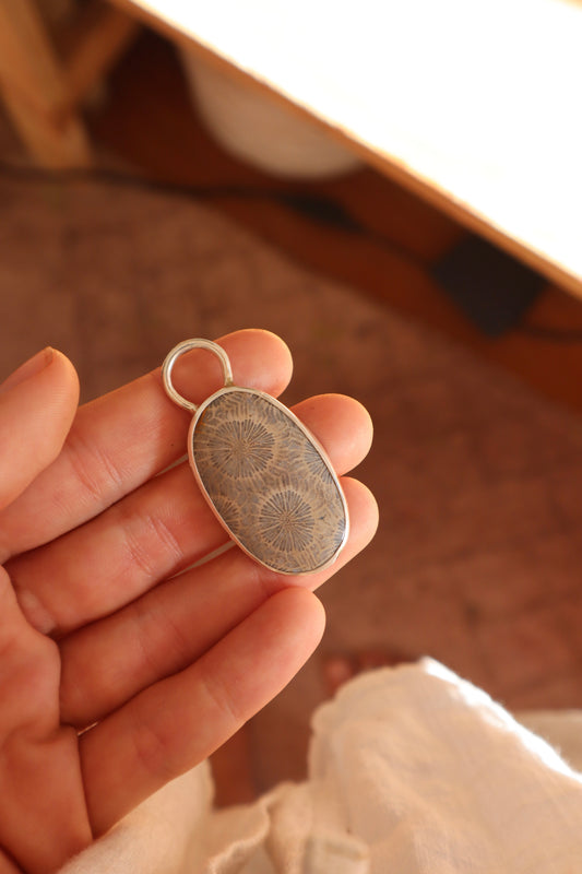 Fossilised Coral Keychain