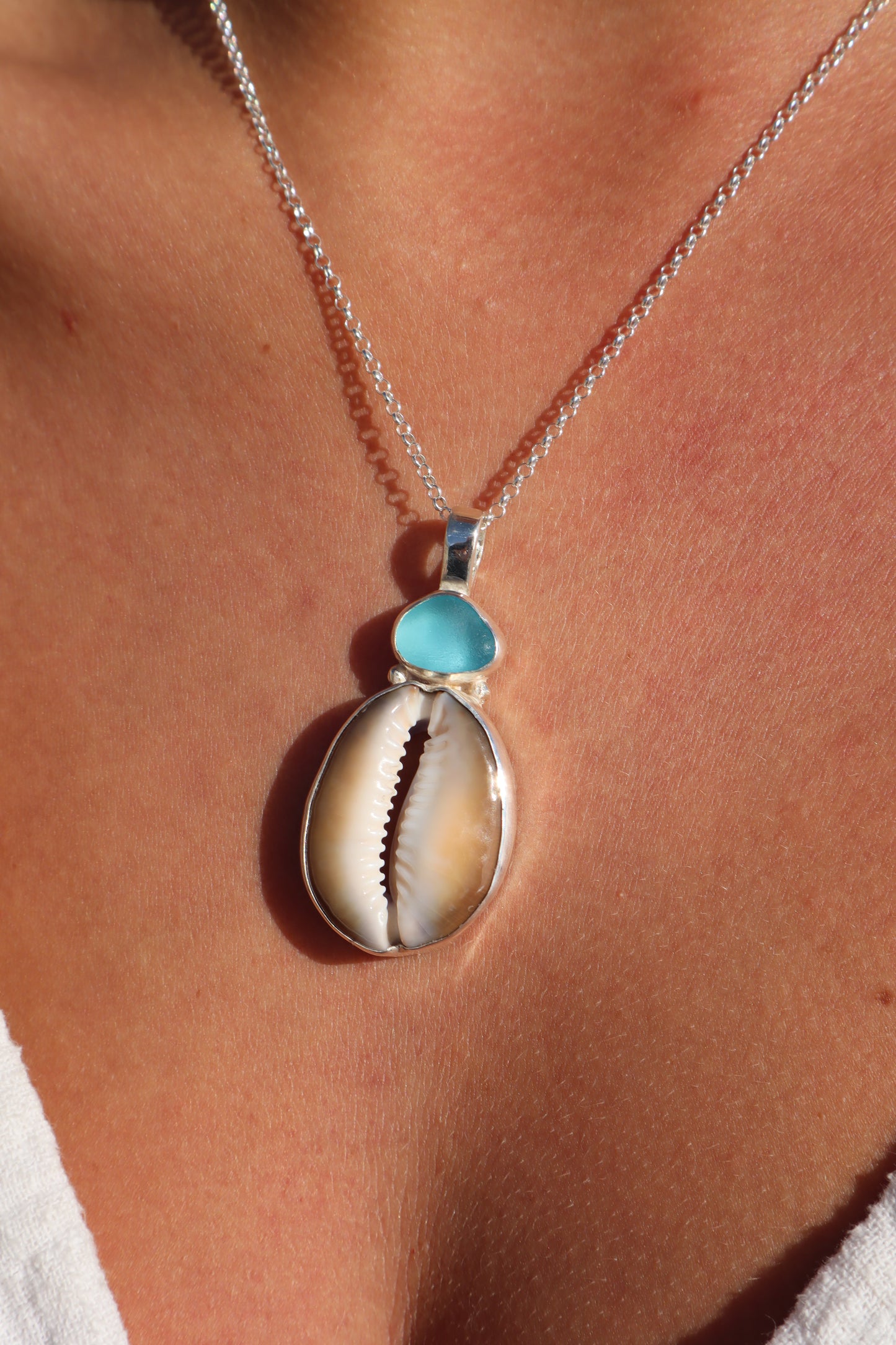 Cowrie x Seaglass Pendant
