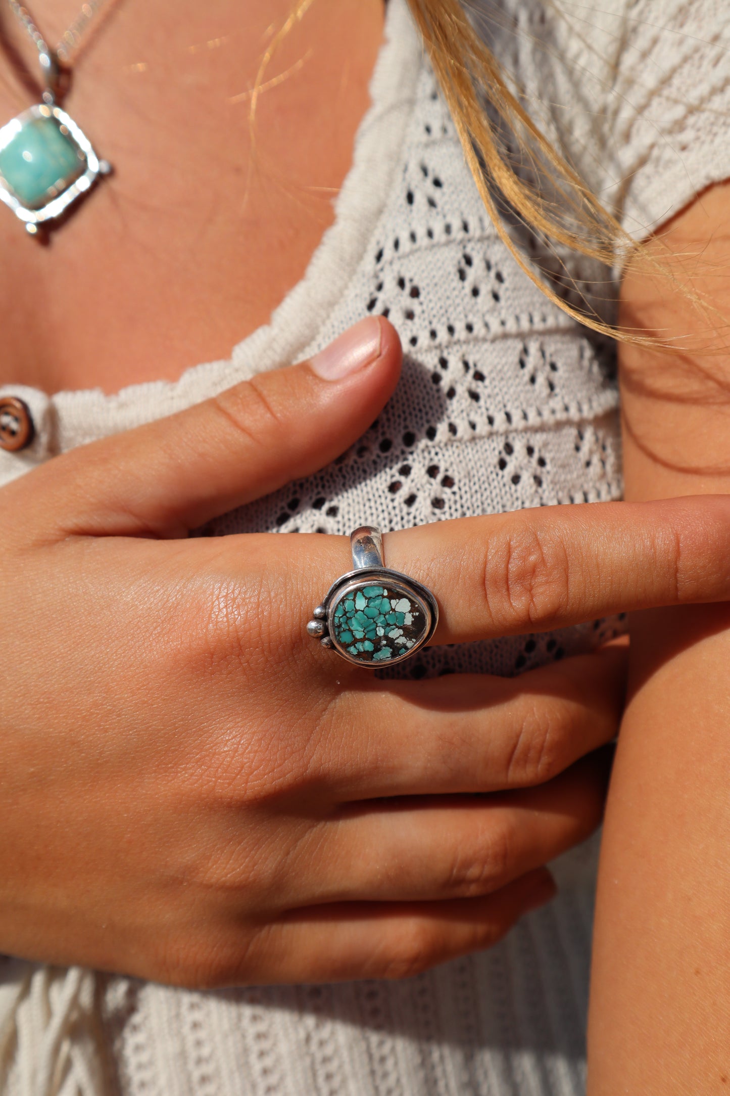 Turquoise Ring SIZE T - 9 3/4
