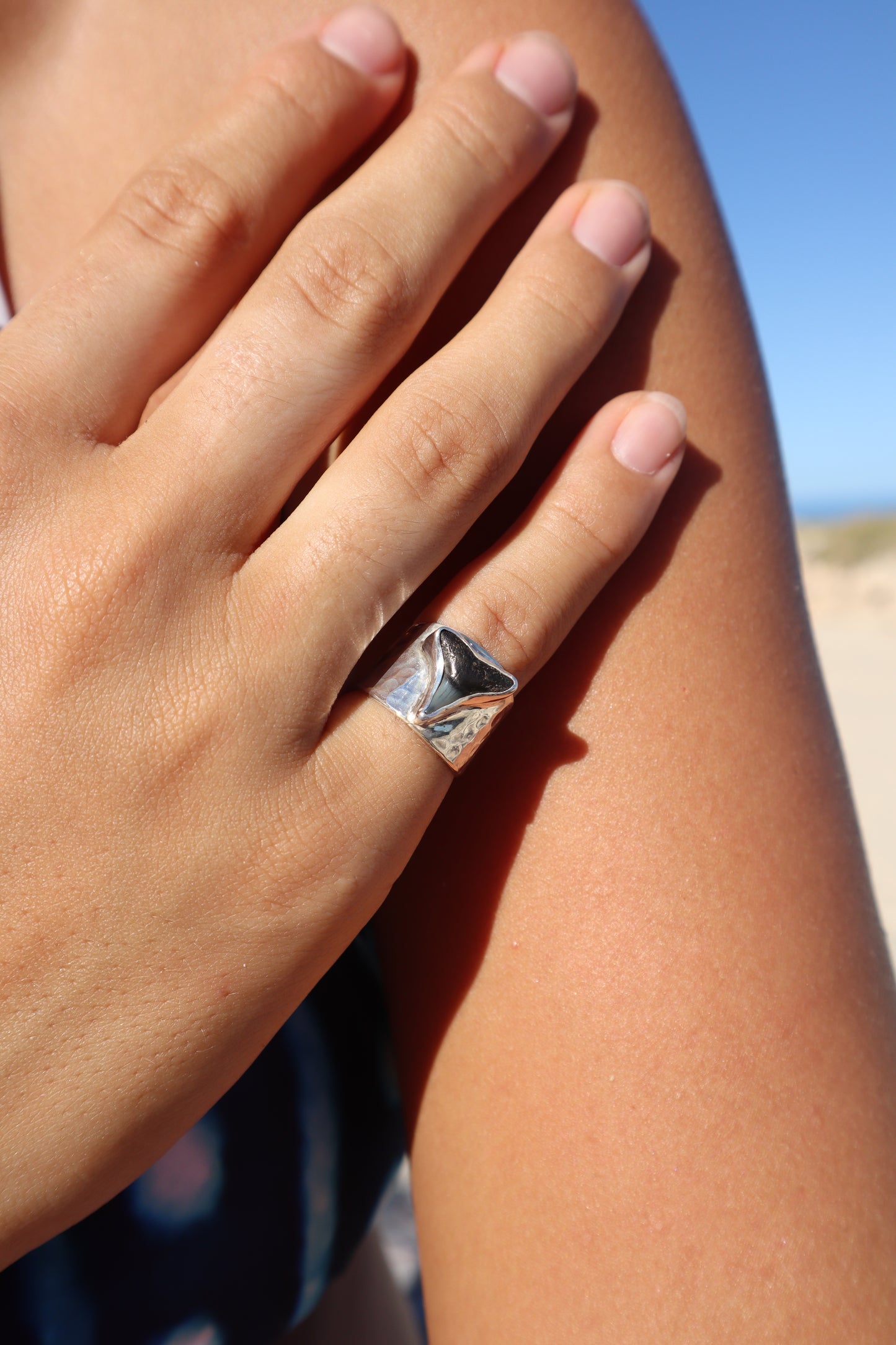 Shark Tooth Signet Ring SIZE I - 4 1/4
