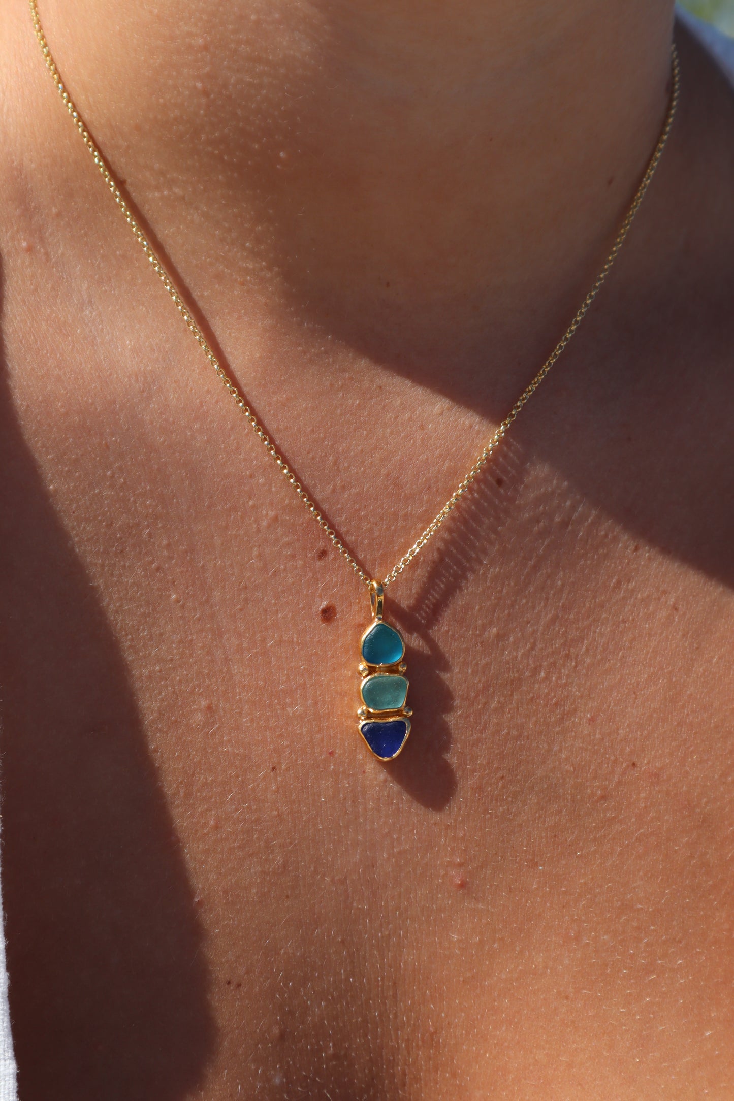 Triple Sea Glass Pendant