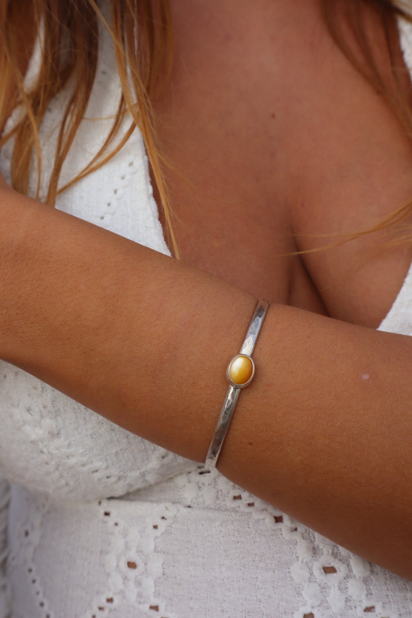 Yellow Mother Of Pearl Wanderer Cuff