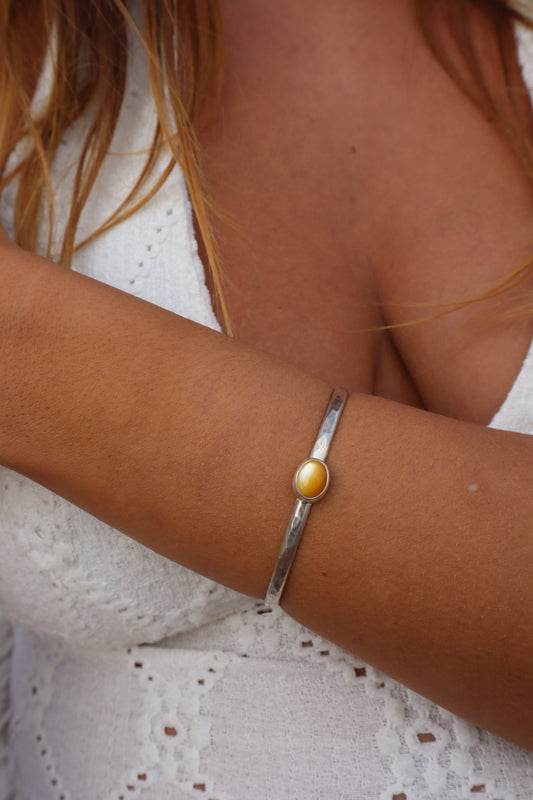 Yellow Mother Of Pearl Wanderer Cuff