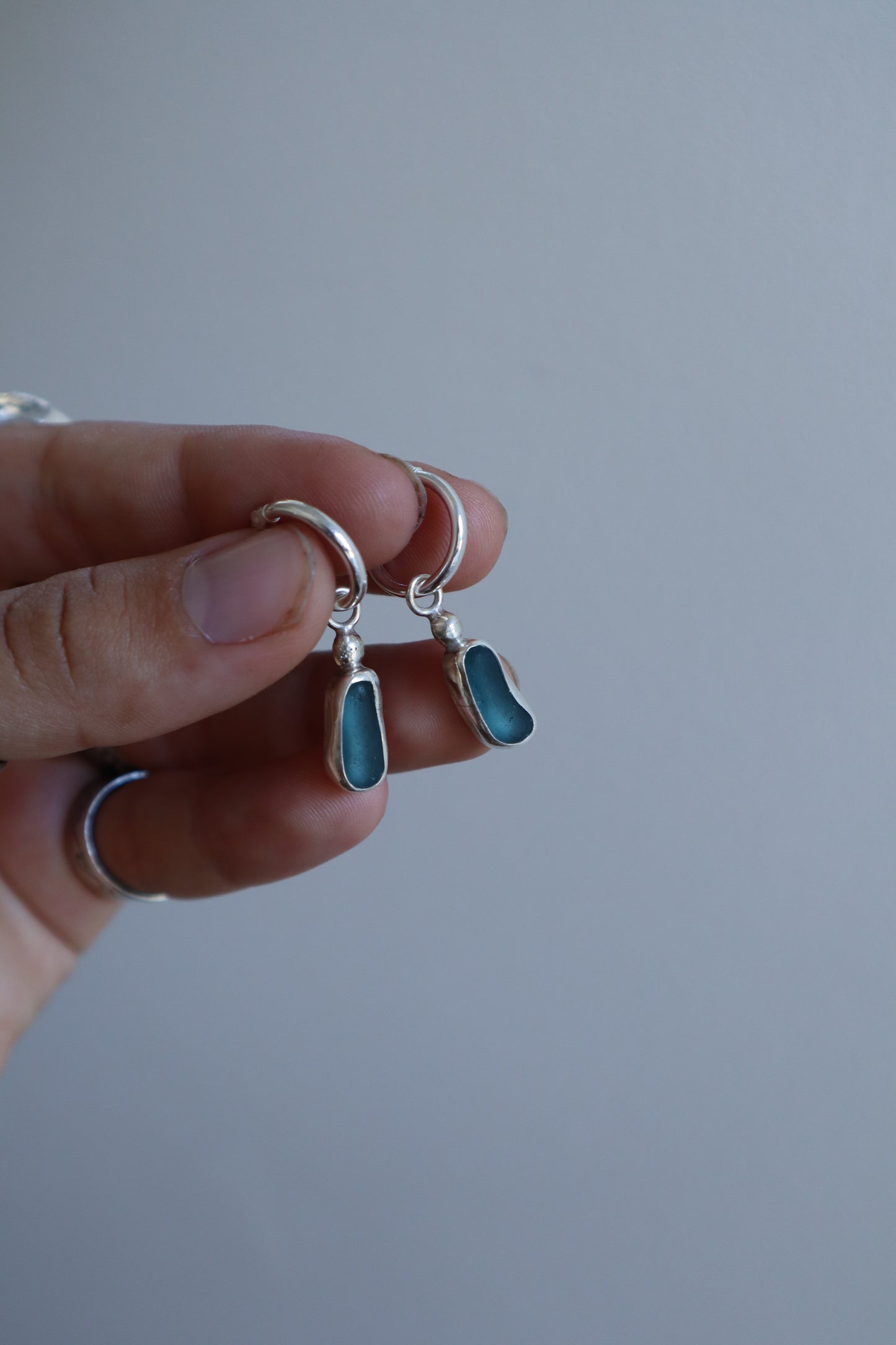 Seaglass Hoops