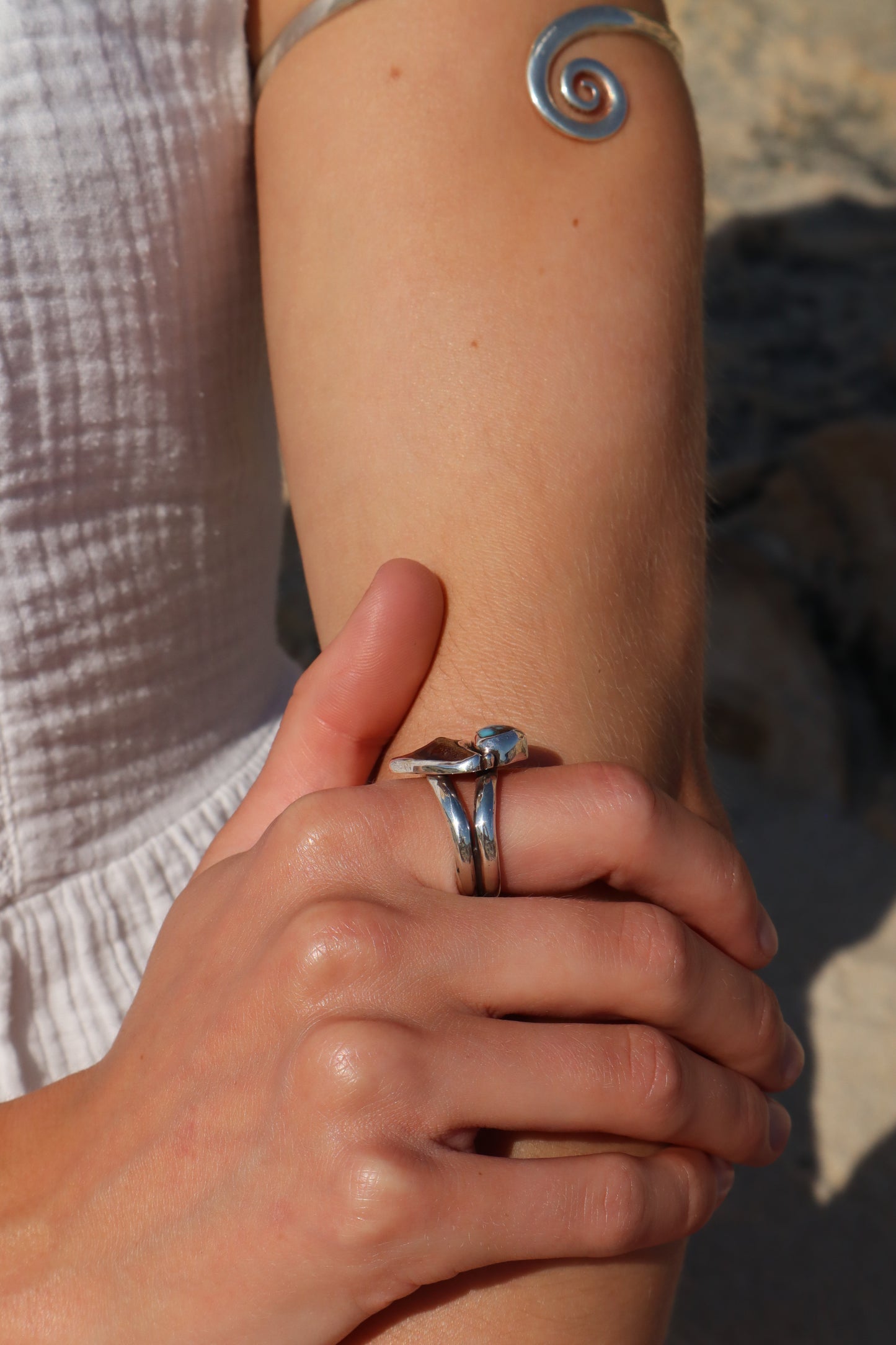 Shark Tooth x Turquoise Ring SIZE P 1/2 - 8